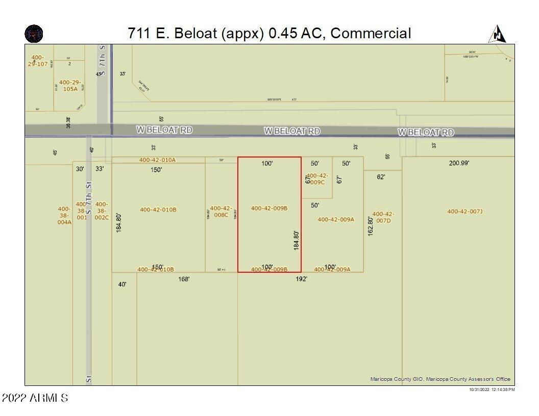 PRIME Commercial land nearly 1/2 acre ready to develop. Close to downtown Buckeye. Ripe for any service business or facility to cater to the tremendous population growth in Buckeye. Hurry as this one will not last!