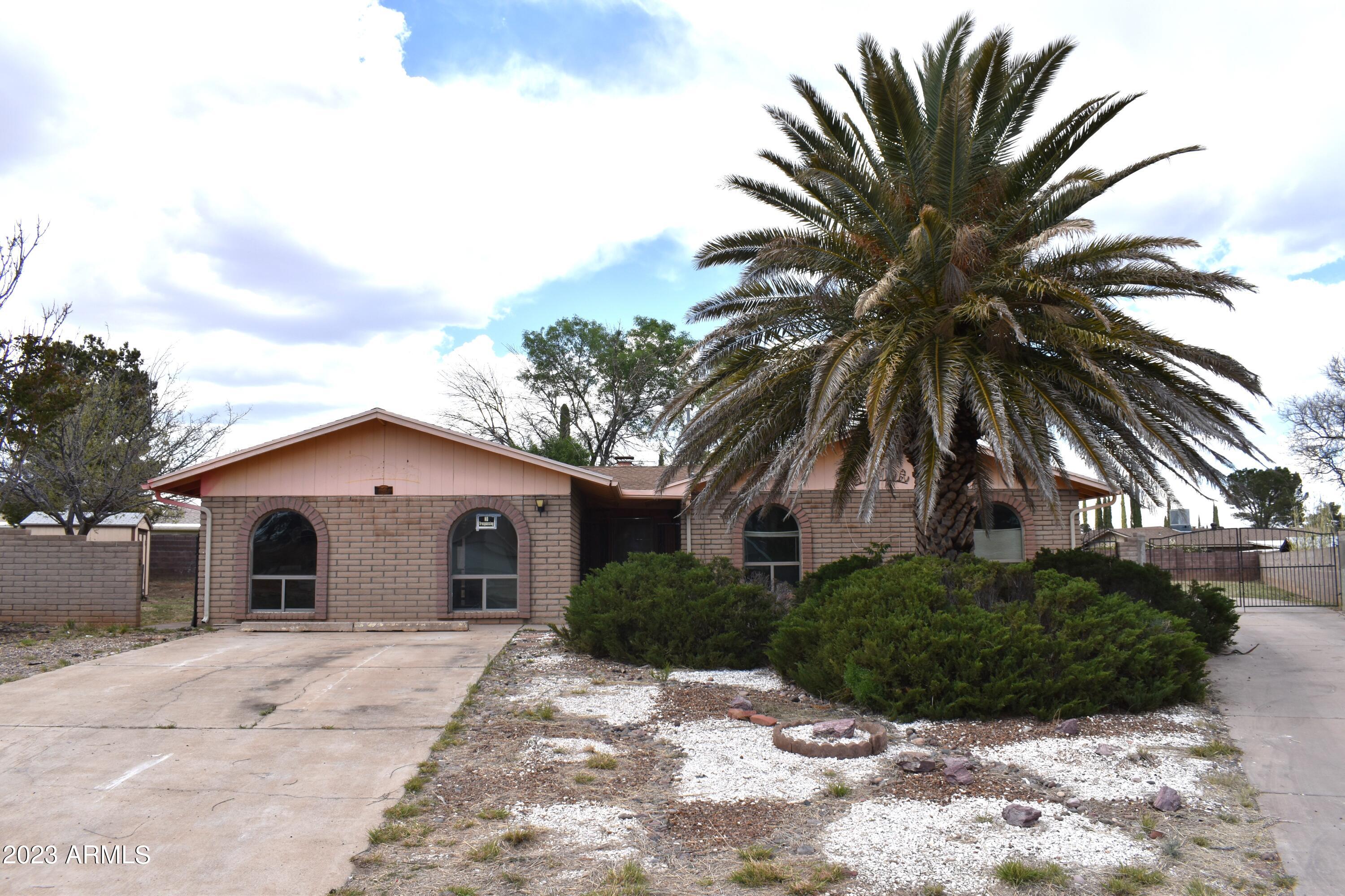 HERE IT IS!! A large family home in a Cul De Sac located just minutes from Fort Huachuca, Bella Vista Elementary School and all the amenities that Sierra Vista has to offer! This 3 bedroom is ready for you to call it HOME and make it everything that you can dream of!
Very popular floorplan with plenty of space. Enclosed garage directly off the kitchen allows for the perfect family room or entertainment room. Very spacious backyard with an RV gate and plenty of space to park your toys. Large shed for storage and great sized patio. Priced at appraised value. You DON'T want to miss this one!! ALL OFFERS MUST GO THROUGH A COURT APPROVAL, MAY TAKE UPTO 60 DAYS.
