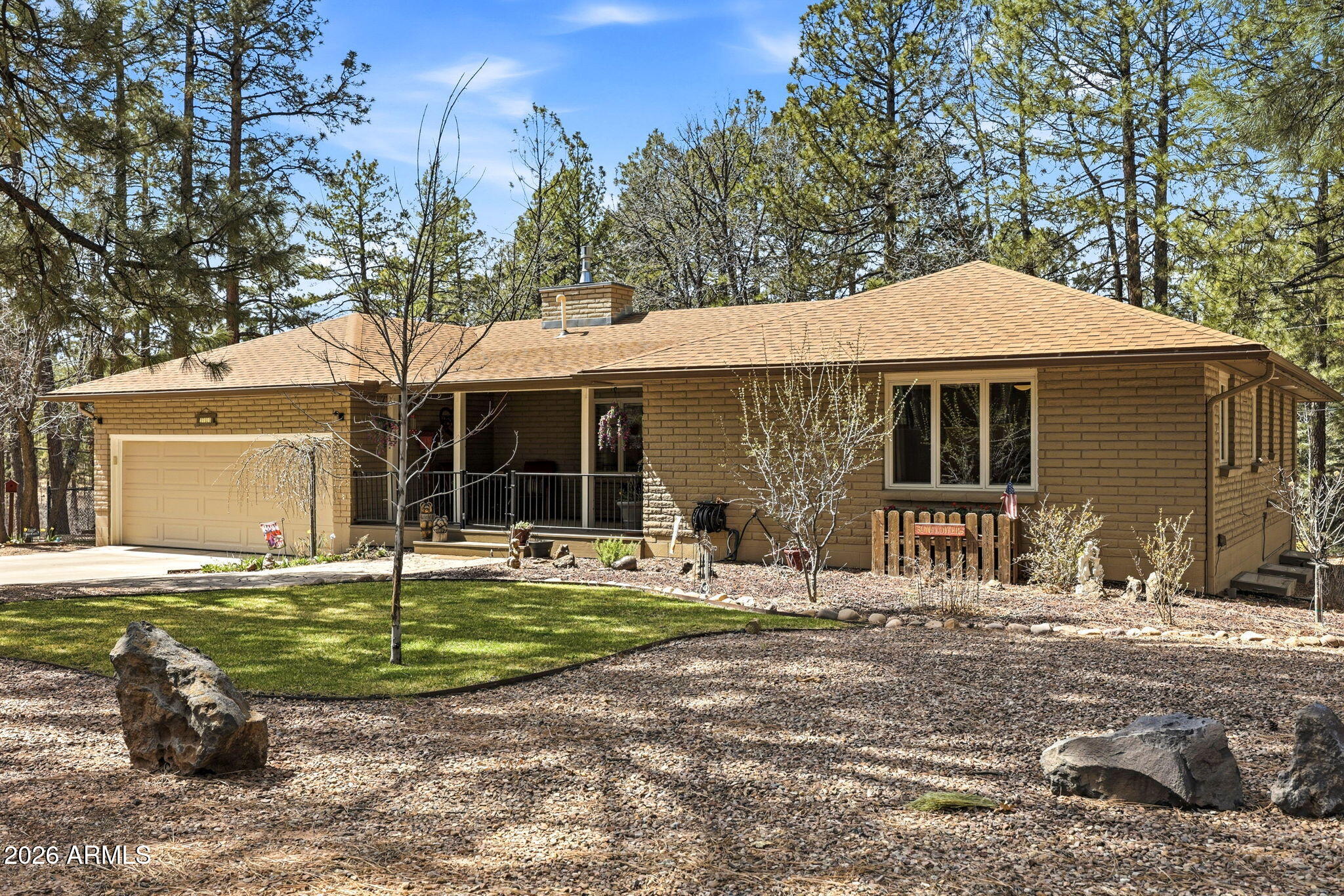 Spacious and well-maintained 5BD/3.5BA home backing directly to the Woodland Park Preserve for added privacy and beautiful natural views. Thoughtful floor plan with main-level living including an oversized primary suite featuring a soaking tub, walk-in shower, double vanities, and large walk-in closet. Main floor also offers a guest bedroom, full bath, half bath, and a convenient washing station for muddy pets or boots. Kitchen includes stone countertops, butcher block island, gas range, double oven, and a functional layout open to the great room. Finished basement provides additional living space with a large family/game room, three bedrooms, and a full bathroom--ideal for guests, multigenerational living, or extended stays. Arizona room adds flexible space for entertaining or relaxing year-round.

Property features a new roof, beautifully landscaped front and back yards with grass, rock accents, and mature tall pines. Fully fenced with a covered deck, gated covered porch, and additional patio seating areas to enjoy the peaceful setting backing the preserve.

Backing directly to the Woodland Park Preserve, this property enjoys a rare and highly desirable setting surrounded by tall ponderosa pines and protected natural open space. The preserve offers miles of scenic trails, abundant wildlife, and easy access to beautiful Woodland Lake, where residents enjoy fishing, kayaking, birdwatching, and peaceful walks around the paved lakeside path. With no homes behind you and nature as your backyard, this location provides exceptional privacy while still being just minutes from the shops, dining, and conveniences of Lakeside. It's the perfect blend of mountain living and everyday accessibility.

Pinetop Hills is a quiet, established residential community located in Pinetop-Lakeside in Arizona's White Mountains. Known for its tall ponderosa pines, gently sloping terrain, and larger mountain-style homes, the neighborhood offers a peaceful setting while remaining close to town amenities.