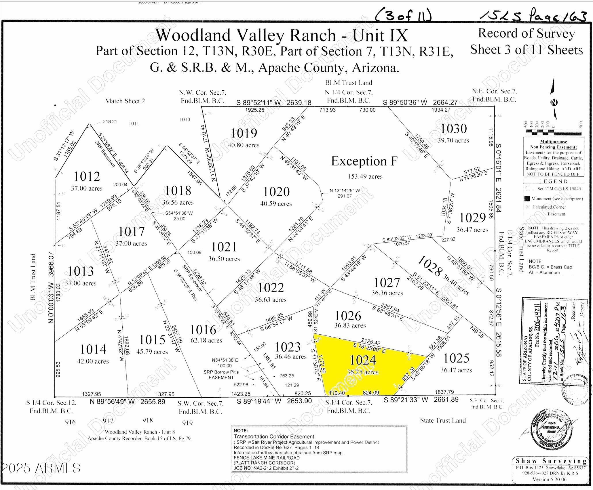 WOODLAND VALLEY RANCH UNIT 9 - Land