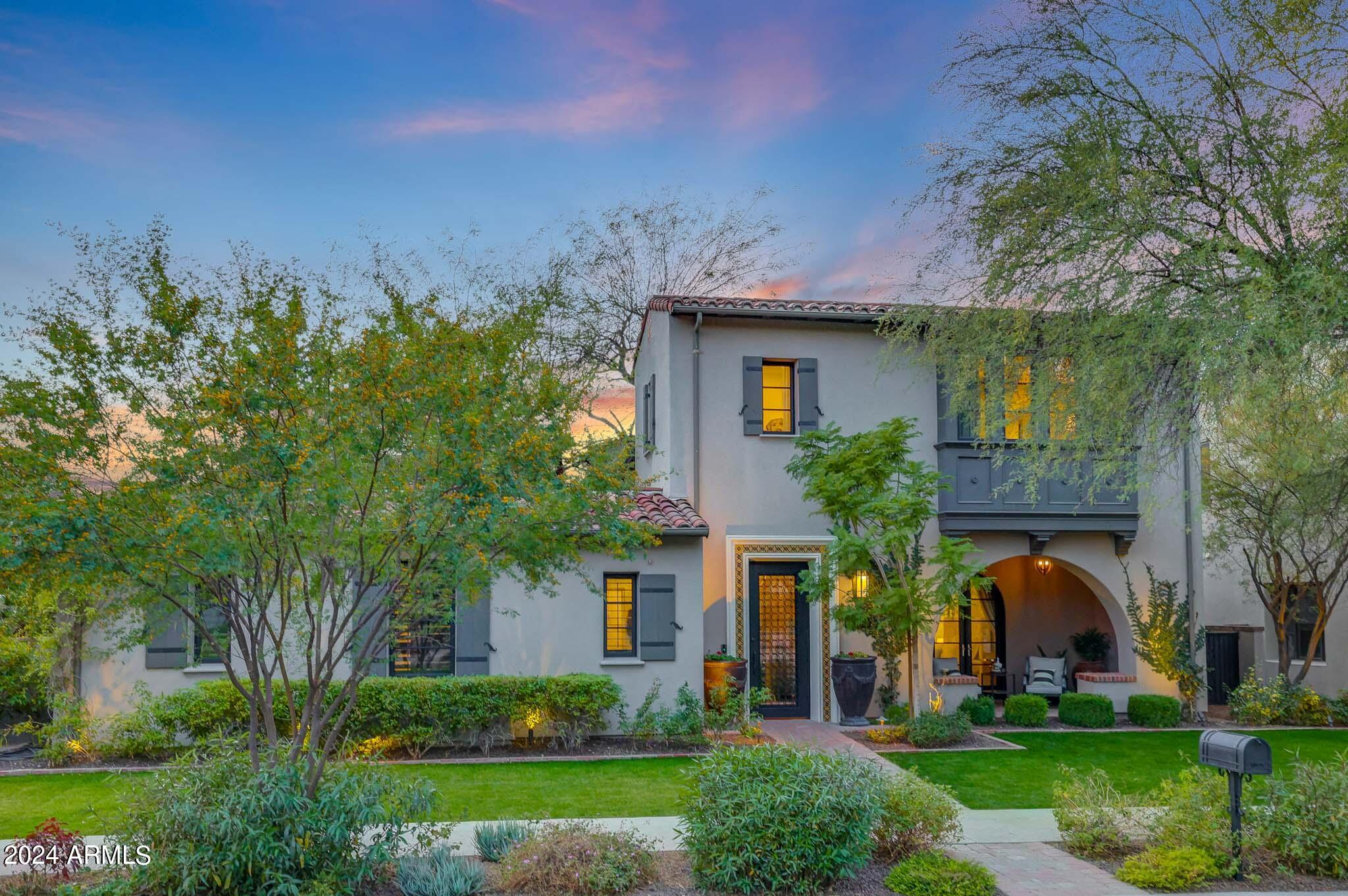 ELEGANT, WARM and STYLISH complete custom remodel in The Parks at Silverleaf. From the moment you walk through the inviting entry you are greeted with a private resort style outdoor/indoor living and entertaining courtyard with a sparkling heated pool/spa, built in BBQ area, fireplace all with views of the McDowell Mtns. & plenty of space to host parties or just relax! Large bright welcoming great room and dining area. Every space of this home has been thoughtfully remodeled with sophisticated finishes from hardwood flooring throughout, home theatre, gourmet kitchen countertops & cabinets. Large private master retreat bedroom with sitting room, yoga/exercise room & stunning luxurious master bathroom are accessed from separate staircase. This spectacular home is immaculate & move in ready!