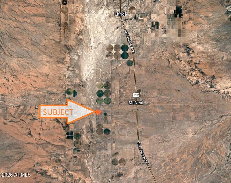 LARGE PARCEL CONSISTING OF 10.64 ACRES FOR SALE IN MCNEAL, AZ. POWER & PRIVATE WELL ON PROPERTY. PARCEL SOLD AS-IS - CLEAN UP NEEDED, BUT WHY THIS PROPERTY HAS ADDED VALUE.  CONVENIENT LOCATION - ONLY 3 MILES FROM THE HIGHWAY AND JUST A SHORT DRIVE FROM TO NEIGHBORING SOUTHERN ARIZONA TOWNS.  ZONED RU-4. COCHISE COUNTY APN 404-25-006*SELLER MAY CARRY*BUYER TO VERIFY SCHOOLS, ZONING/USE , UTILITIES, ACCESS & ALL PERTINENT INFORMATION*DIRECTIONS: US HWY 191/DAVIS RD - WEST ON DAVIS JUST OVER 2.5 MILES, SOUTH ON COFFMAN JUST UNDER ½ MILE.  PARCEL ON EAST SIDE OF RD. REFER TO AERIAL GIS MAPS & GPS COORD 31.591515, -109.713002.