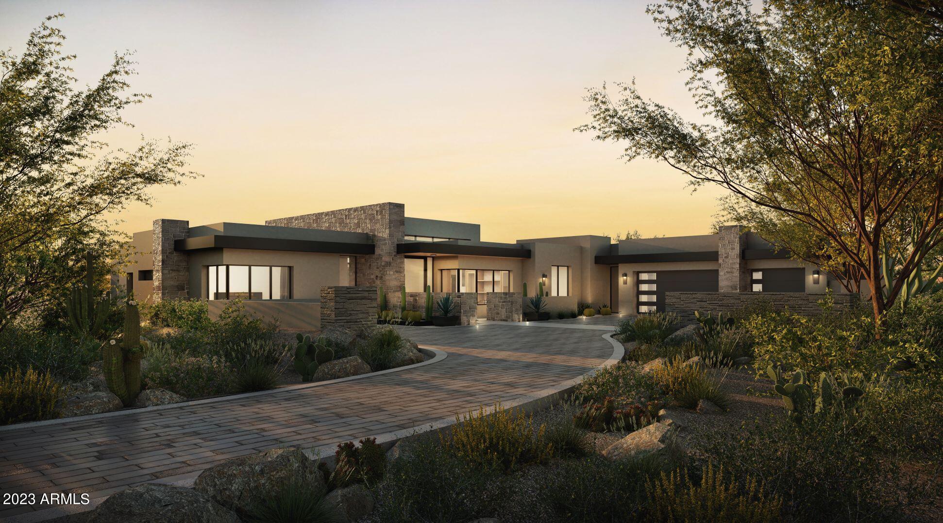 Worth Development's single level new build home in prestigious Desert Mountain is a dream come true for those looking for modern style and low maintenance. Featuring 4 bedrooms and 4.5 baths, this residence incorporates clean lines, an open concept, and a spilt floorplan. The main living area opens to gorgeous mountain views that allow you to take advantage of the beautiful landscape of the surrounding desert. Home to be completed July 2023 and priced aggressive to sell fast.  Buy before it is completed to have input on a few key items to make the home your own.