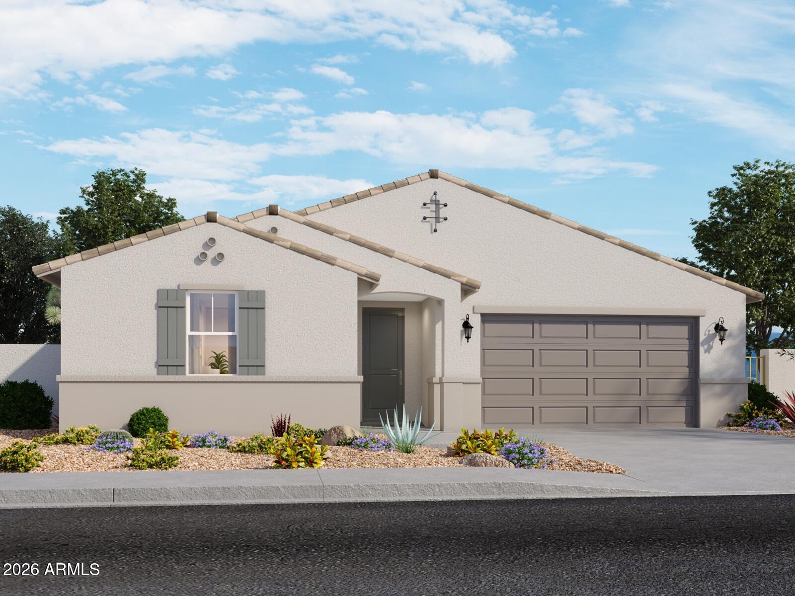 Spacious Lennon floor plan in the desirable Entrada community in Tolleson. This thoughtfully designed home features 5 bedrooms, a versatile flex room, and a 3-car tandem garage, offering plenty of space for a variety of living needs. The open-concept layout connects the kitchen, dining, and great room--ideal for entertaining--while the gourmet kitchen serves as the heart of the home, showcasing almond-colored cabinetry, quartz countertops, a large island, and wood-look tile flooring throughout the main living areas. A well-designed layout provides privacy, with a comfortable primary suite set apart from the secondary bedrooms. Generously sized bedrooms and flexible living spaces, including the flex room, offer endless possibilities for a home office, game room, or additional living area. Meritage homes are move-in ready with washer, dryer, refrigerator, and window blinds included. Future community amenities will include a clubhouse and pool, creating the perfect setting for relaxation and entertainment. Residents will enjoy thoughtfully designed homes featuring flexible living spaces, covered back patios, and private primary suites for added comfort. Each of our spray foam insulated homes is built with innovative, energy-efficient features designed to help you enjoy more savings, better health, real comfort, and peace of mind.