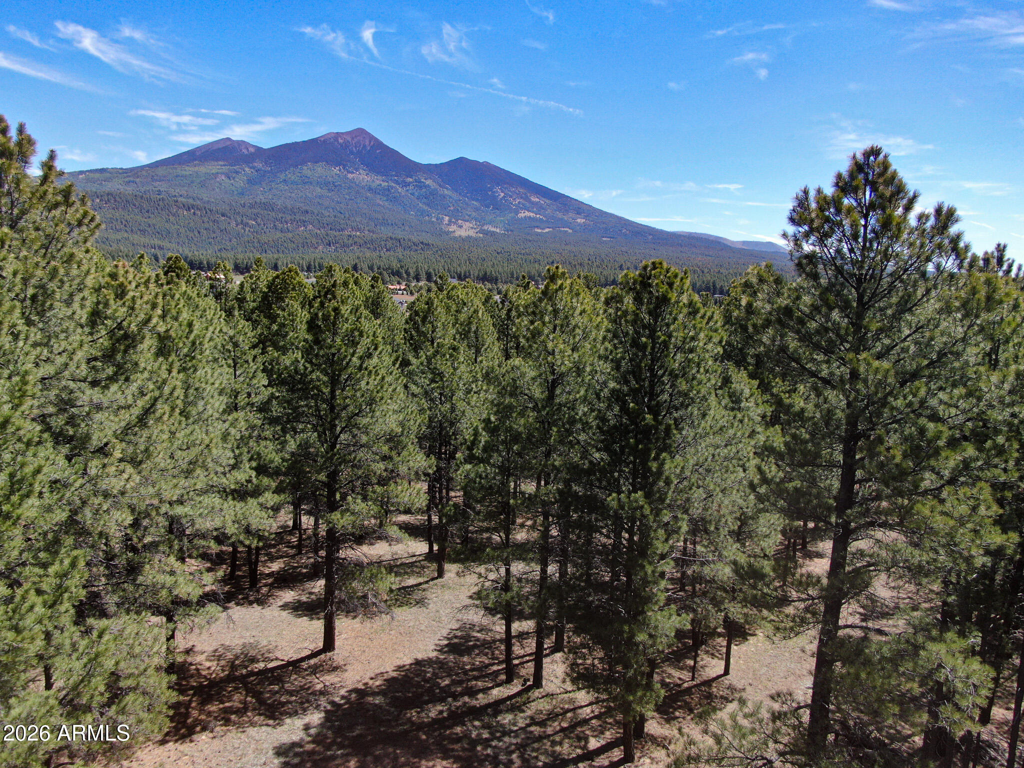 Impressive San Francisco Peak views to the North from the front of this gorgeous 2-acre level topography irregular rectangular parcel, with medium density mature Ponderosa Pine trees and pocket meadows. This parcel is backing undeveloped residential acreage to the West. This parcel has 261' paved radiused road frontage, secondary paved access from Vista Peak Way on the southern boundary. WATER from a deep well aquifer, ELECTRIC and NATURAL GAS to the property. Perfect homesite location for your full time or vacation residence. Experience the best Northern Arizona has to offer.