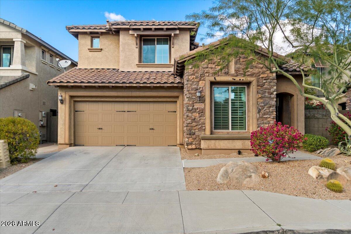 Located in the highly desirable Fireside community and backing to the natural desert open space. Enjoy great room living with an open kitchen floor plan, dining room and office/flex room downstairs. Upstairs features your primary bedroom with his & hers closets and an incredible bathroom. Also located upstairs is a bonus loft space, 2 additional bedrooms and laundry room. Out back you can enjoy a private backyard with covered patio while overlooking the common area & walking paths. Surrounded by top rated Paradise Valley Schools and just minutes away from the Fireside Clubhouse with resort style pools and splash pad, exercise room,recreation room,basketball and tennis courts and so much more. Also located near Desert Ridge mall and City North.