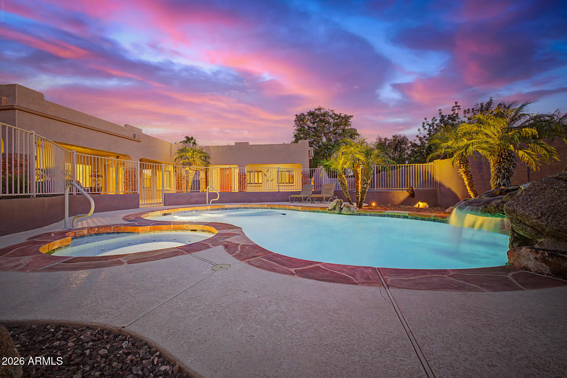Seller offering CONCESSIONS toward a rate buy-down or buyer closing costs! Enjoy approximately 3,775 sq. ft. of combined living space, including a detached 616 sq. ft. casita. Rare luxury estate in the gated community of JJ Ranch featuring a NEW ROOF, RESURFACED POOL, NEWER AC units, gated RV parking, and a resort-style backyard. Situated on a 1/3-acre lot, the main residence offers 3,159 sq. ft., 4 bedrooms, a den, 2.5 baths, spacious living areas, and a 3-car garage. The private casita with its own half bath is ideal for guests, multigenerational living, a home office, or flex space. Plantation shutters, custom office cabinetry, a wrought-iron entry door, and energy-efficient Integra Block construction complete this exceptional value in JJ Ranch. The detached private casita offers exceptional flexibility for multigenerational living, guests, a home office, or hobby space. The expansive side yard with gated RV parking provides ample room for RVs, boats, trailers, and other recreational vehicles. Each bedroom features its own walk-in closet, while the custom office with built-in cabinetry offers additional flex space for work or study. The home also includes a spacious laundry room and abundant storage throughout. Enjoy outdoor living and entertaining on the elegant tiled patio overlooking the resort-style backyard. See the documents tab for a complete list of upgrades and improvements.
