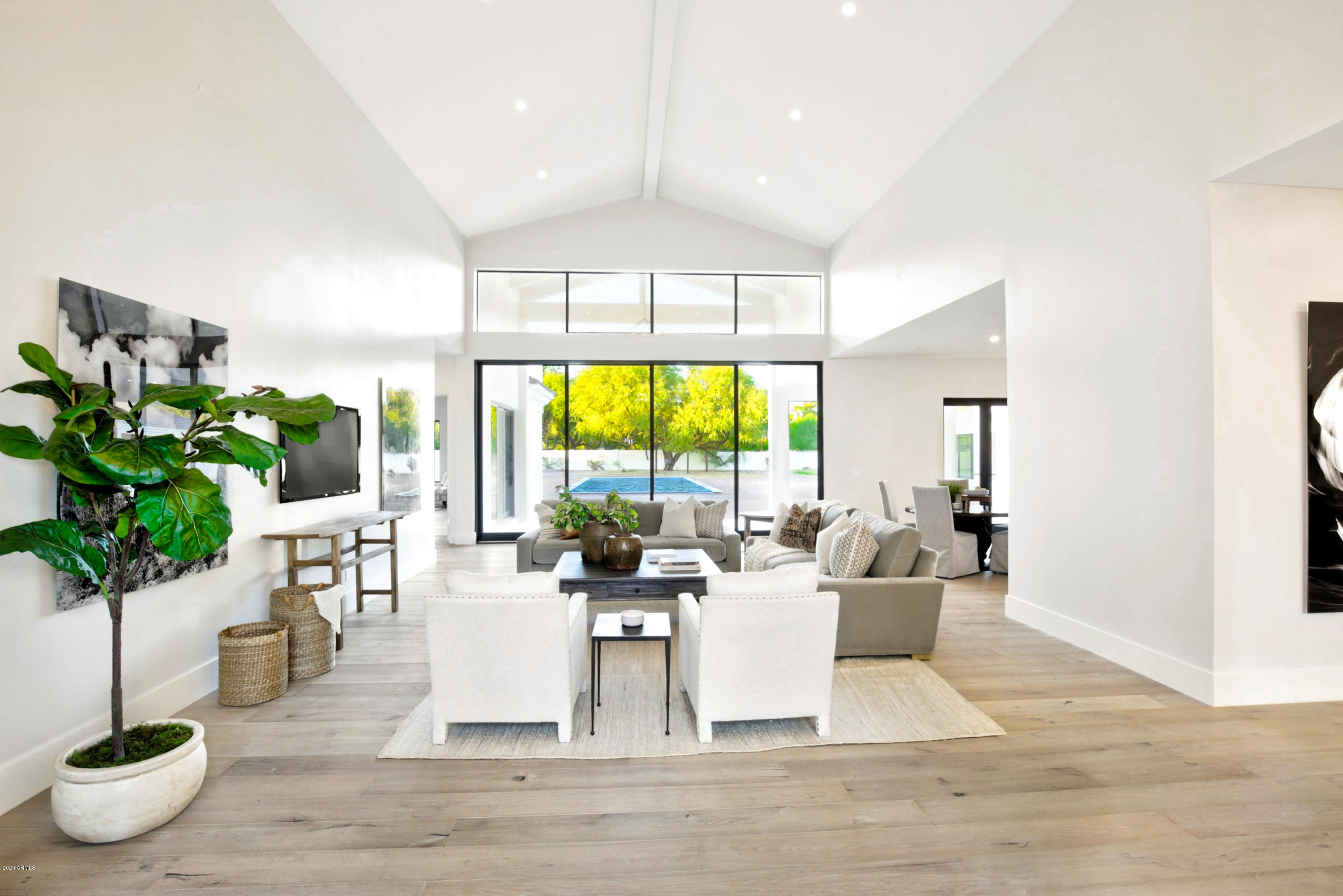 Just completed contemporary Santa Barbara location on a quiet street in one of PV's most desired locations.  Fabulous floorplan designed by James Kottke Architecture features open kitchen/family rm with multi-slide doors for plenty of indoor/outdoor living, game rm w/floor to ceiling fireplace and wetbar, office/den, teen rm, 4 en-suite bedrooms plus casita.  Gourmet kitchen-60' Wolf dual fuel range, 2 36''Subzeros, 2 dishwashers & white opal and black granite countertops.  Dramatic vaulted ceilings, white French oak plank flooring, Oversized Master with spa-like bath, Control 4 system, and wonderful large play yard with baja shelf pool, casita and putting green.  Owner/agent.  Permitted for additional garage.