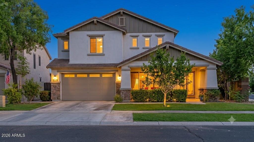 Welcome to Morrison Ranch, known for its tree-lined streets, white rail fences, parks, trails & terrific community feel.  This spacious 5-bedroom 3-bath home has over 3500 sq ft, nicely upgraded & resort-style outdoor living. Beautiful kitchen offers a large island, upgraded counters & cabinetry, gas range, double oven, stainless undermount sink & huge pantry. The open family room creates an ideal gathering space, while the primary suite features a sitting/office area & dual walk in closets. The private backyard is built for entertaining with a sparkling pool w waterfall, Baja step & table, built-in BBQ, above-ground spa & enclosed Arizona room.  Full bedroom & bath downstairs for flexible (multi generation?) living and 3 car garage. Across from greenbelt & park w basketball & volleyball courts.