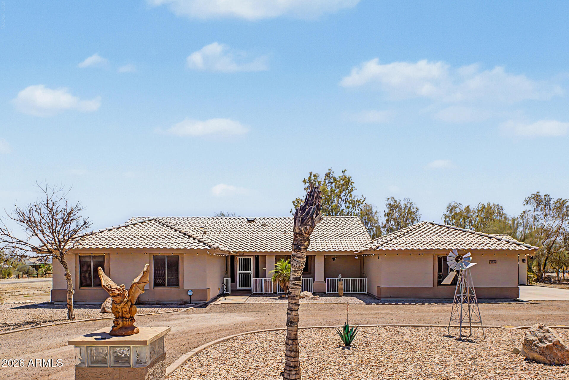 Rare find in Beautiful Arizona Estates! This charmer sits on nearly 1 acre with NO HOA & horse privileges.  Pull up the circular driveway and take in the stunning desert and mountain views.
Nestled in the heart of Litchfield Park, this property delivers the rare combination of wide-open space, classic Arizona character, and everyday convenience all within reach of top-rated schools, local dining, and shopping.Opportunities like this with space, location, and potential all in one  don't come around often.