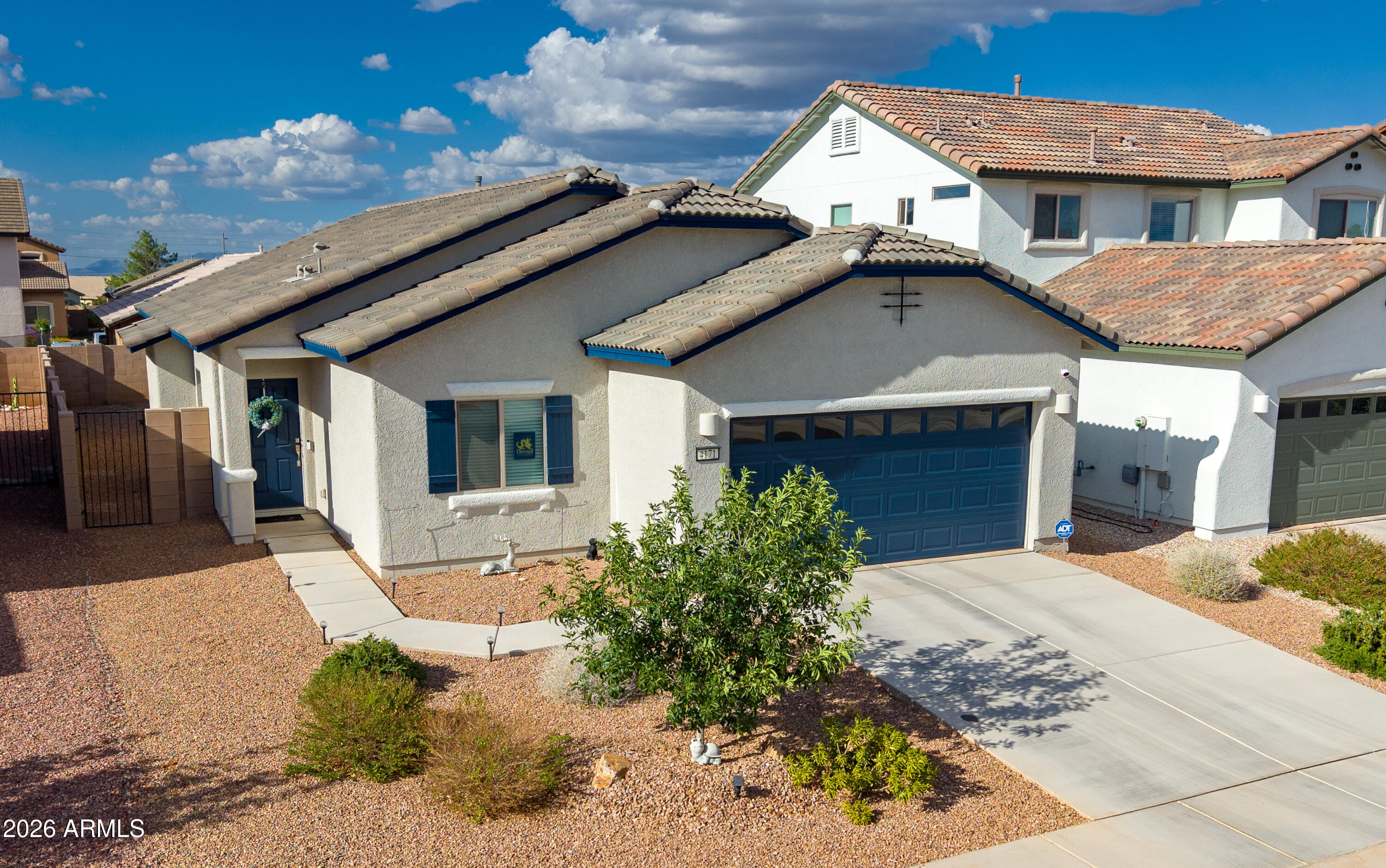 Beautifully maintained like new home in desirable Holiday subdivision. Enjoy the 3 pools, jacuzzi, hike/bike trails, playgrounds, clubhouse with pool table, workout room, tv room, separate bathrooms w/showers & lockers, ballroom to rent out with a kitchen. Fantastic for birthday parties or celebrations and within walking distance to your new home. Featuring 3 BR, 2 BA, Blinds on all windows, quartz countertops throughout, wood look tile floors, entertainment nook in living room, bay window in primary bedroom, double vanity with large linen closet and 42x60 walk-in tile shower in the primary bathroom. Security system in place. Water softener stays with the home.