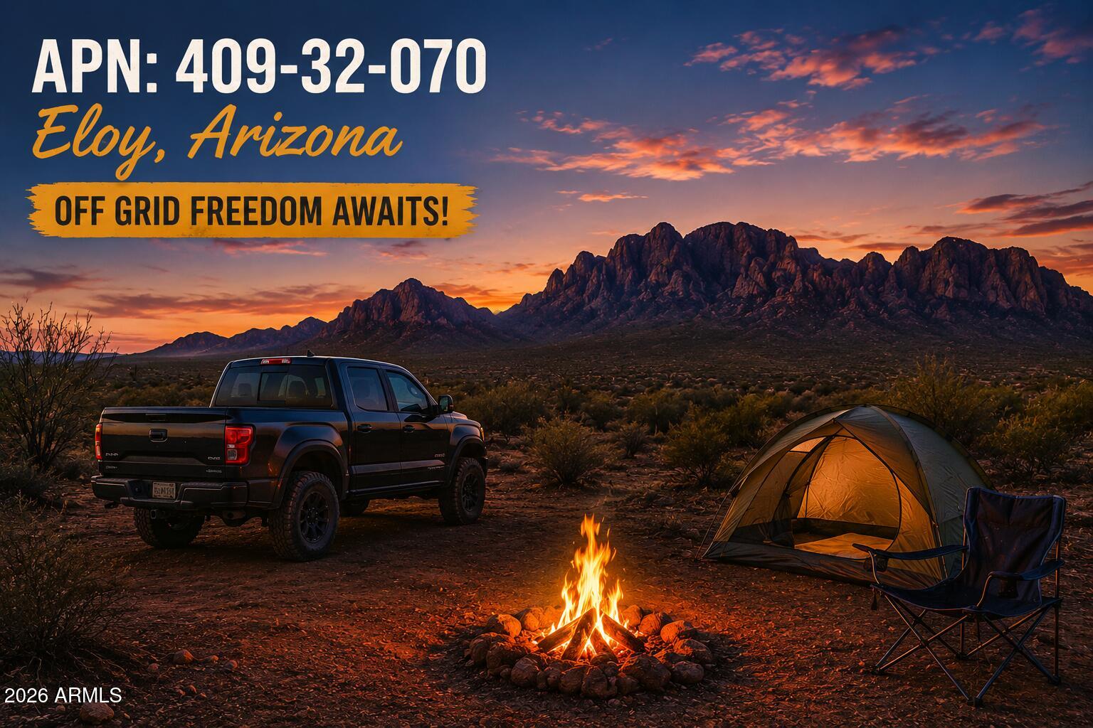 Discover the freedom to create your own Arizona retreat on this beautiful 3-acre parcel in the growing Eloy area! Zoned SR (Suburban Ranch), this versatile property offers incredible potential for a custom home, manufactured home, weekend getaway, or investment. Enjoy wide-open desert landscapes, beautiful mountain views, breathtaking sunsets, and peaceful star-filled nights. Bring your horses, RV, off-road toys, or simply escape the city and enjoy the quiet lifestyle Arizona is known for. Conveniently located with easy access to I-10, you'll enjoy the perfect blend of privacy and accessibility. Whether you're planning to build now or invest for the future, this affordable property offers endless possibilities.