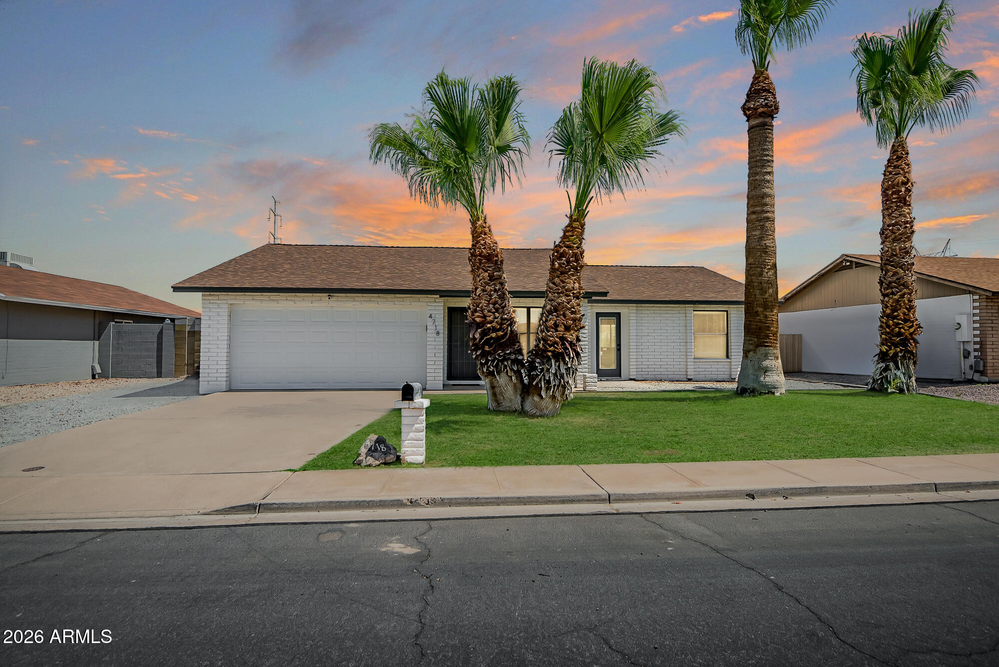 Work from home and actually love it, then step outside and love that too.
This well-maintained 3-bedroom, 2-bath home in northeast Mesa delivers two things most buyers in this price range have stopped looking for because they can't find them together: a dedicated home office with its own private entrance, and a private swimming pool out back. Whether you see clients, take calls, or just need a real boundary between work and life, the office setup handles it. When the workday ends, the pool is waiting.
The home itself is move-in ready with an updated interior, neutral finishes throughout, and a layout that flows comfortably from the moment you walk in. A brand-new A/C unit (2026) means you're not inheriting that expense. The 2-car attached garage handles the Arizona heat, the 6,695 square foot lot gives you room to breathe, and the mature palm trees out front give this home the kind of curb appeal that takes decades to grow.
Located in an established Mesa neighborhood with quick access to Gilbert, Chandler, and the 202. Great Mesa Unified schools nearby, established neighbors, and no HOA.
