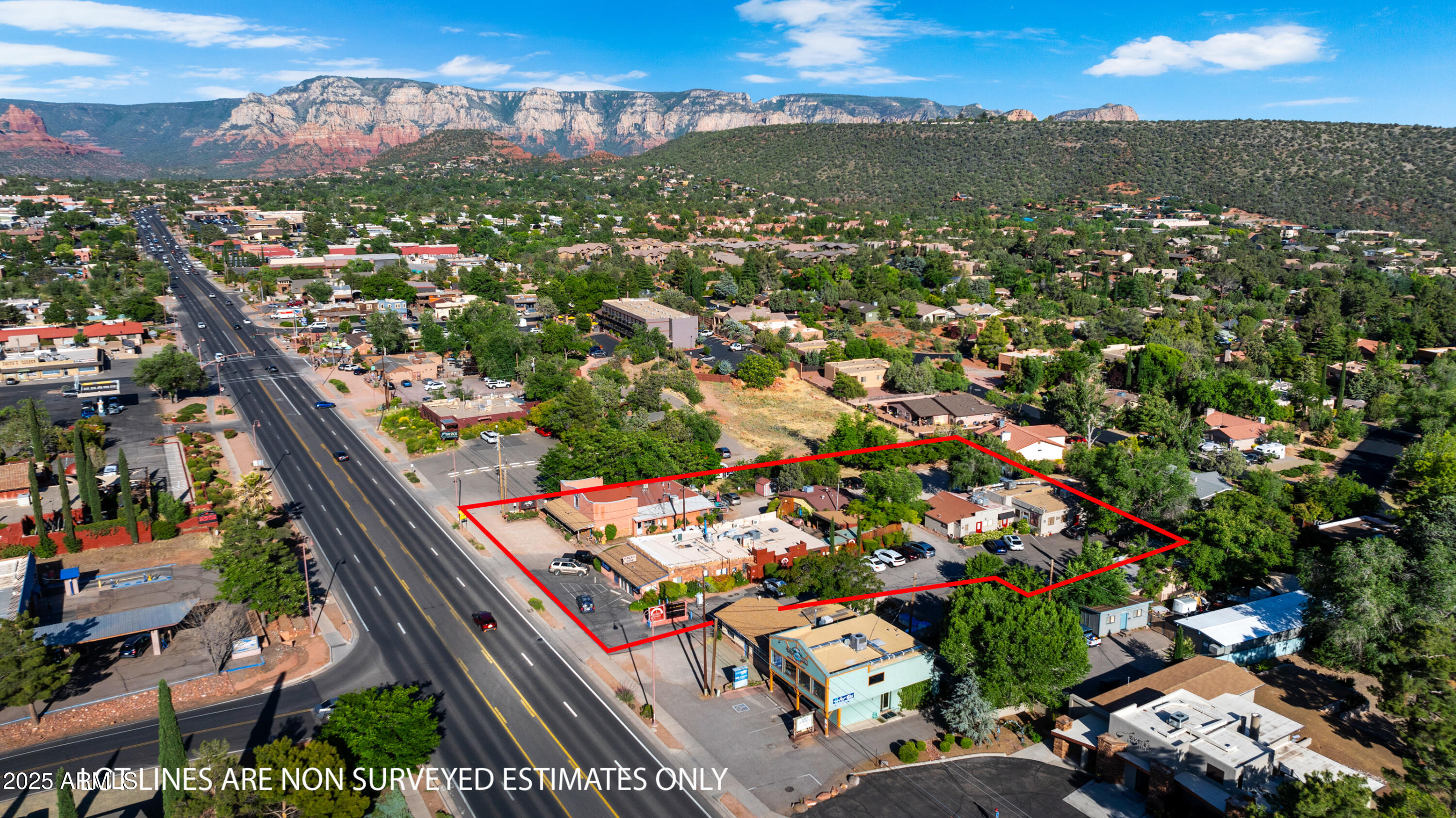Seize the chance to own a premier commercial property situated in the bustling heart of West Sedona along State Route 89A.  This exceptional offering includes five parcels featuring four buildings. All of the buildings are occupied by established tenants with current leases.  Don't miss out on this high-demand location with excellent visibility and a strong rental incocme stream.  Invest in a property that promieses both immediate returns and long-term grownth potential.