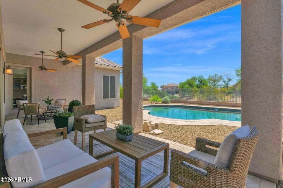 **SIMPLY LUXURY AND HOME SWEET HOME**

Nestled in the desirable Stetson Hills community of North Phoenix. This inviting 4-bedroom, 3-bathroom home offers a bright, open-concept layout designed for comfortable everyday living and effortless entertaining. Step outside to your own private retreat, featuring a beautiful pool, spacious covered patio, and a backyard made for relaxing Arizona evenings. Backing to a clean, natural wash with no immediate neighbors behind, the home enjoys an exceptional sense of privacy and openness. With generous living spaces, a versatile floor plan, and a backyard you'll want to enjoy year-round, this is where simple luxury truly feels like home.

**Sellers Have Worked To Keep Home In GREAT Condition**