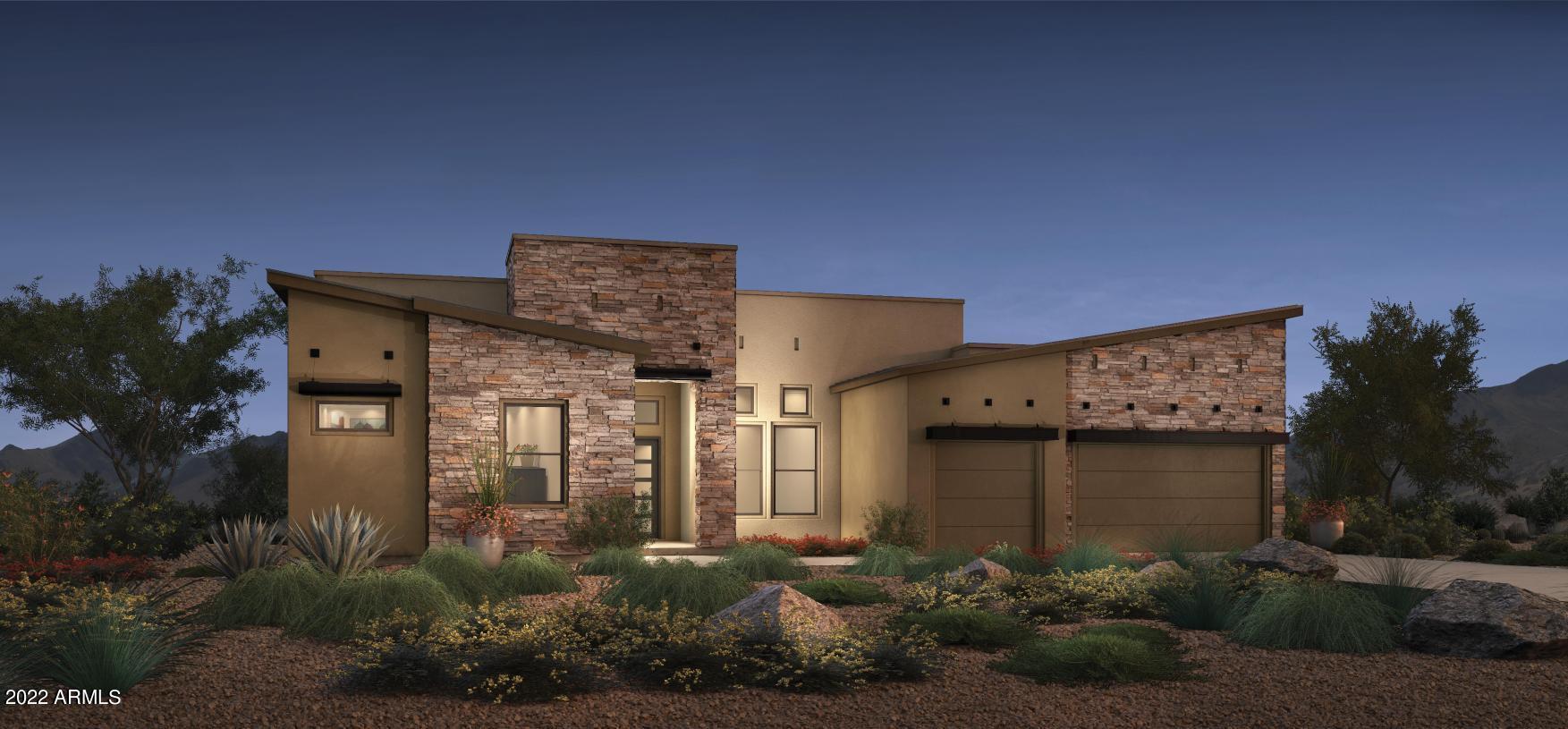 This Stunning Plan w/ Award Winning Contemporary Design can be yours at the gated community of Ranch Gate Estates in north Scottsdale. Mountain Views throughout the community in this resort style home. This home is nestled under the stars with magnificent Sliding Doors that opens the home to the outdoors overflowing with natural light! Attached Guest Casita and massive covered patio with Troon Mountain towering above! The Gourmet Kitchen appointed with Wolf Appliances is perfect for entertaining below 14 ft dramatic ceilings! This gorgeous and generous size Home Site offers oceans of views of Troon Mountain and Tom's Thumb under pristine Sonoran Desert as far as you can see, and Toll Green Energy efficiency at its finest!