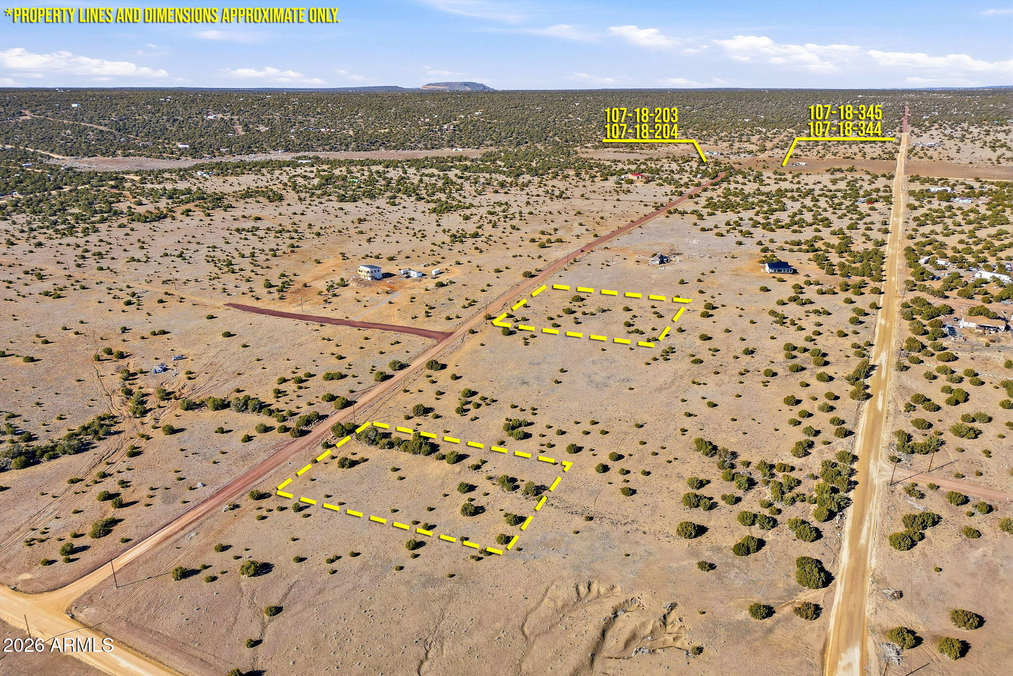 6 parcels - one great price! This is your opportunity to own land in the Arizona High Desert. 

All APN that come with purchase:107-18-203, 107-18-204, 107-18-328, 107-18-331, 107-18-344, 107-18-345

Parcels may not be split up.