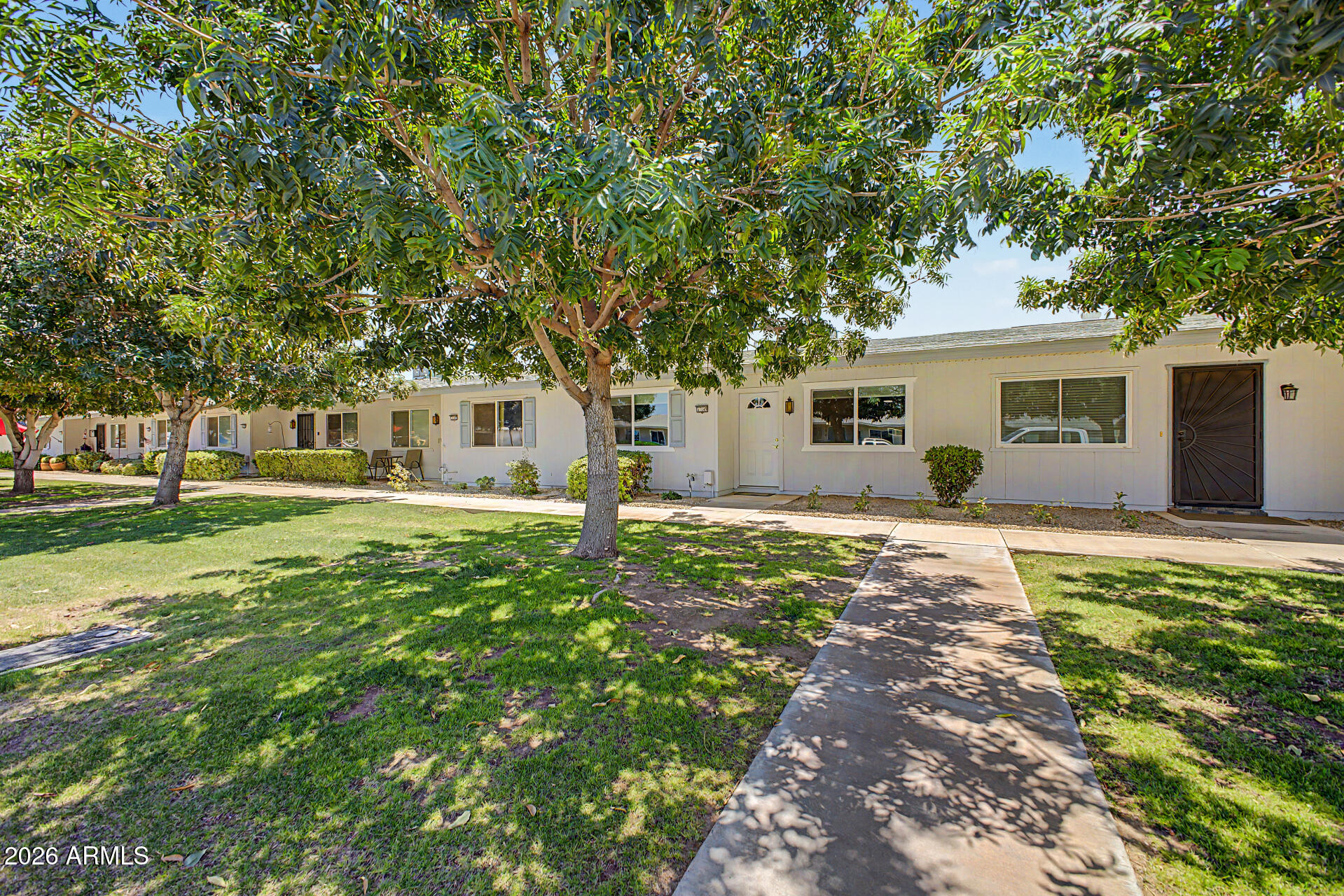 Check out this charming patio home in the sought-after Sun City! Inside, you'll find bright living areas perfect for entertaining and relaxation, with carpet and tile throughout, including a well-appointed kitchen with spacious cabinets, plenty of counter space, essential appliances, and a breakfast nook. The Arizona room is perfect for casual dining, entertaining family and friends, or a hobby area. Ideal for those seeking easy-maintenance and comfortable everyday living, this home features 1 bedroom and 1 bathroom. Enjoy your morning brew and peaceful evenings on the patio, and don't forget to visit the community's pool, clubhouse, and spa for fun times! Welcome home!