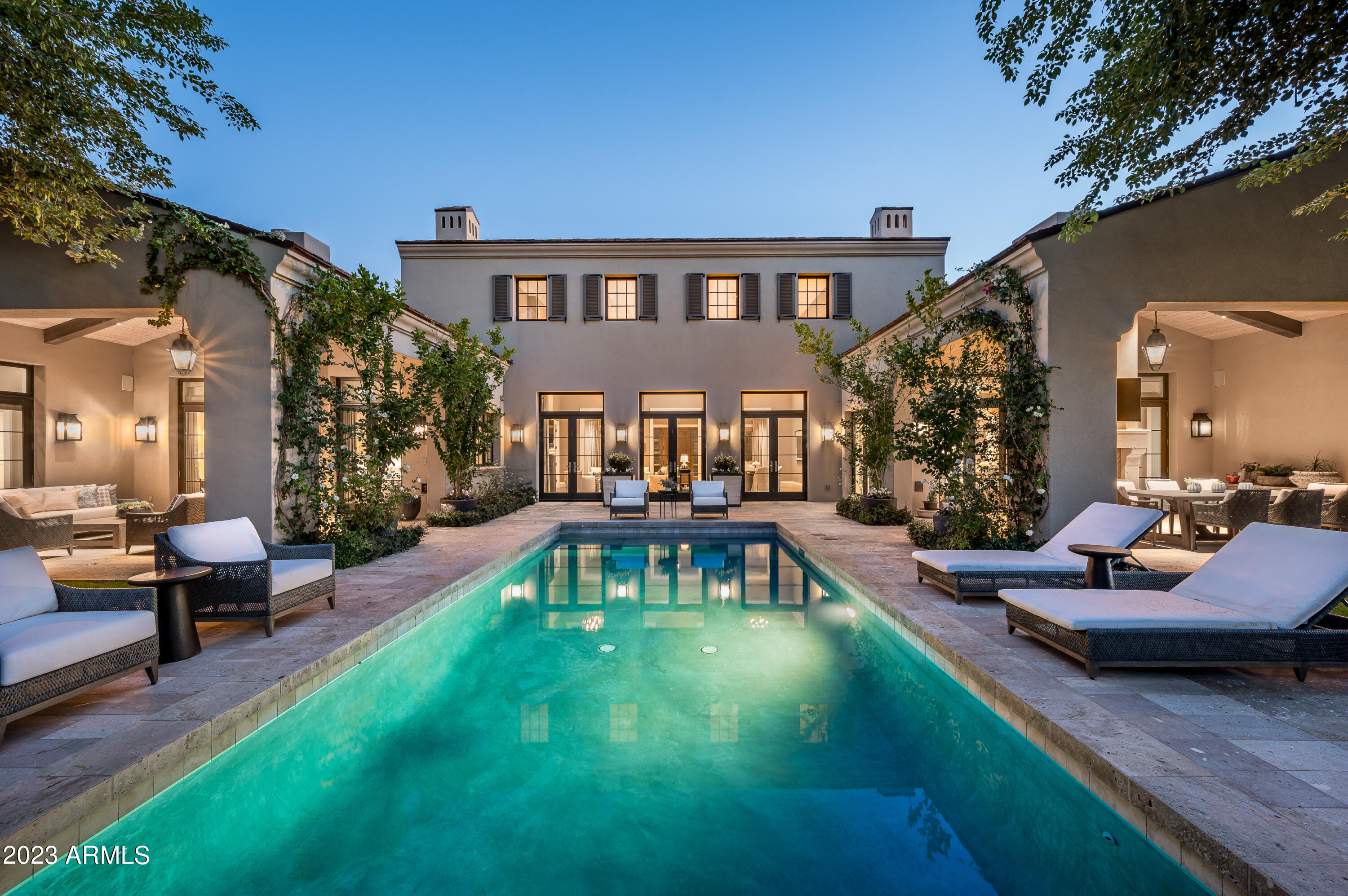 Indulge in refined living at this exceptional Santa Barbara-style residence in Silverleaf, meticulously crafted by Salcito Custom Homes and designed by renowned architect David Michael Miller. Nestled on the 10th fairway of the prestigious Silverleaf golf course, this primarily single-story masterpiece offers privacy and panoramic views amidst lush landscaping. The 5,437-square-foot floorplan seamlessly combines openness with warmth, featuring 3 large ensuite bedrooms and an office downstairs, along with an extraordinary suite upstairs accessible by an elevator. Meticulous craftsmanship and fine finishes throughout cater to the most discerning taste. Whether inside or out, you and your guests will be pampered with magnificent, serene, and captivating views, creating an unparalleled living experience. Ideal for those looking to downsize without compromising on quality, this residence is a testament to a lifestyle where sophistication meets comfort in Silverleaf's exclusive community. 

Silverleaf, located in North Scottsdale, Arizona, is a prestigious guard gated community known for its luxurious estates, exclusive golf courses, private Club and stunning desert landscapes. The Tom Weiskopf-designed Silverleaf Golf Course is a highlight for golf enthusiasts. With a blend of Spanish and Mediterranean-inspired architecture, the community offers a high standard of living, including upscale amenities like spas, fine dining, and exclusive shopping. Residents enjoy a harmonious balance between modern luxury and the natural beauty of the desert environment, making Silverleaf a sought-after destination for those seeking an exceptional lifestyle in North Scottsdale.