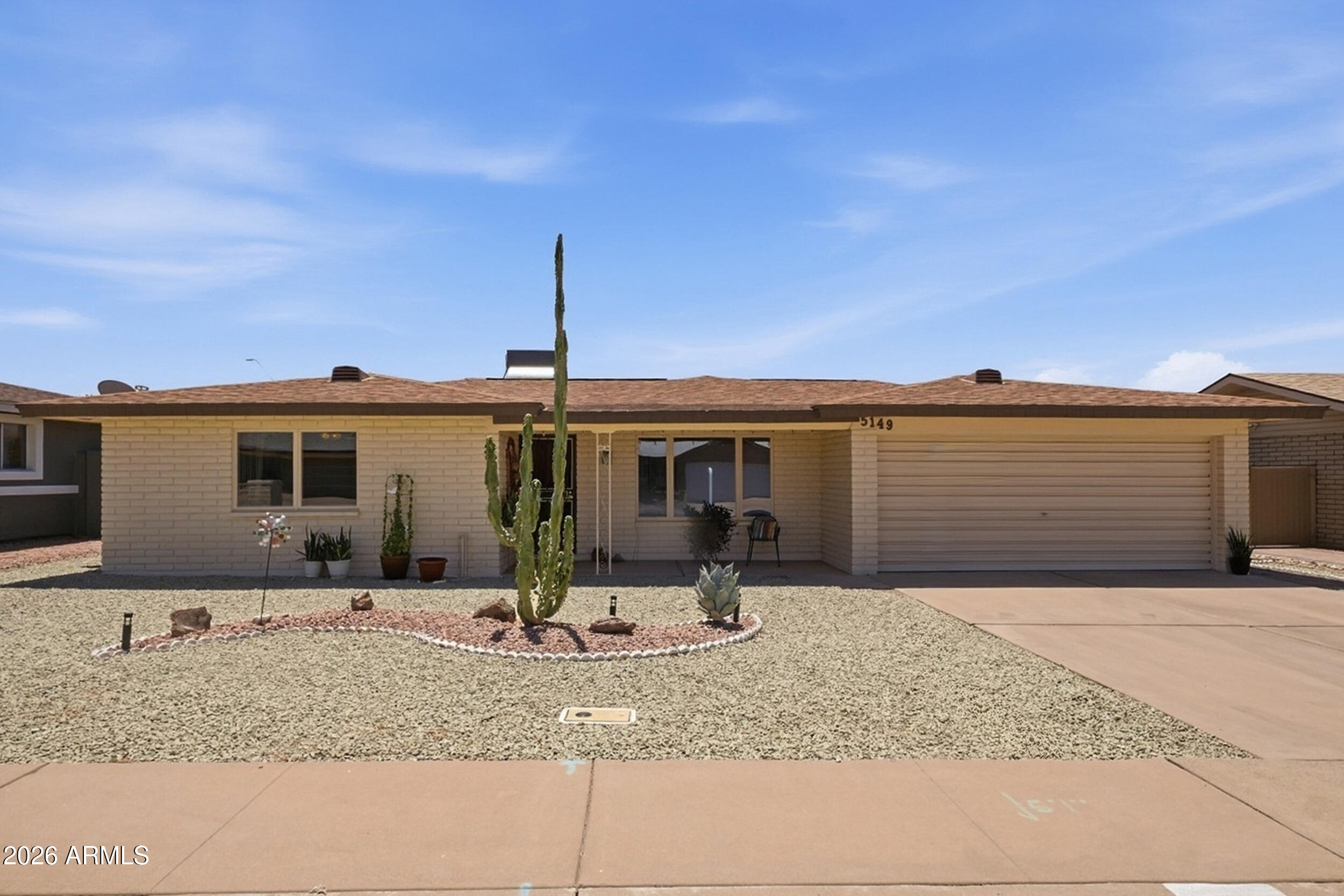 Welcome to this in Sunland Village, Mesa's premier 55+ golf course community! This beautifully maintained 2-bedroom, 2-bathroom home features a large family room addition, offering incredible space for entertaining or relaxing. Inside, you'll find dual-pane windows for energy efficiency, beautiful tile floors throughout the main living areas, and cozy carpet in the bedrooms. Enjoy peace of mind with a newer HVAC system replaced in 2025! Step outside to your private backyard oasis, complete with a covered patio and a full block wall for ultimate privacy. Living here means access to resort-style amenities including pools, tennis, and a vibrant clubhouse. Embrace the active adult lifestyle you deserve in this golf community!