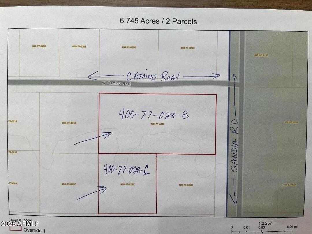 2 parcels totaling 6.745 Acres ready for you to build your ranch or split and build homes.  This area is growing and becoming more valuable as I type this! NO FLOOD ZONE here!  TWO PARCELS: 400-77-028-B & C