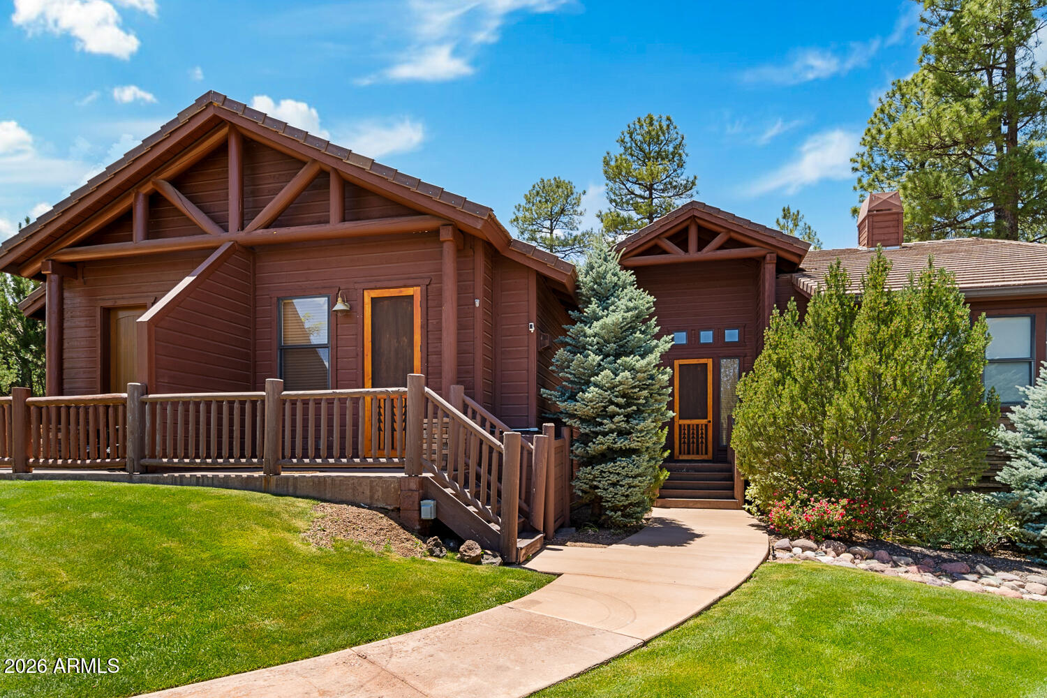 Experience mountain living at its finest in this beautifully upgraded lodge in the Torreon Golf Club community. This immaculate, lightly lived-in home features 3 bedrooms and 3 bathrooms and is perfectly positioned on a premium lot overlooking the 10th tee box of the Tower Course, offering peaceful golf course views surrounded by towering pines. Designed for comfort and entertaining, the open-concept floor plan creates a welcoming gathering space with seamless flow between the kitchen, dining, and living areas. Recent improvements include a new roof, newer AC, and numerous cabin upgrades, making this home truly move-in ready. Relax on the covered patio and enjoy the cool mountain air while watching golfers pass through the picturesque setting. The versatile third bedroom features a private lockout entrance, making it ideal as a guest suite, rental opportunity, or private retreat for visitors. Conveniently located directly across from the country club, swimming pool, and fitness center, this lodge offers easy access to Torreon's outstanding amenities. Whether you're looking for a weekend escape, seasonal retreat, investment property, or full-time residence, this low-maintenance mountain home offers the perfect combination of luxury, convenience, and natural beauty. Come discover everything Torreon has to offer and start making memories in Arizona's beautiful White Mountains.