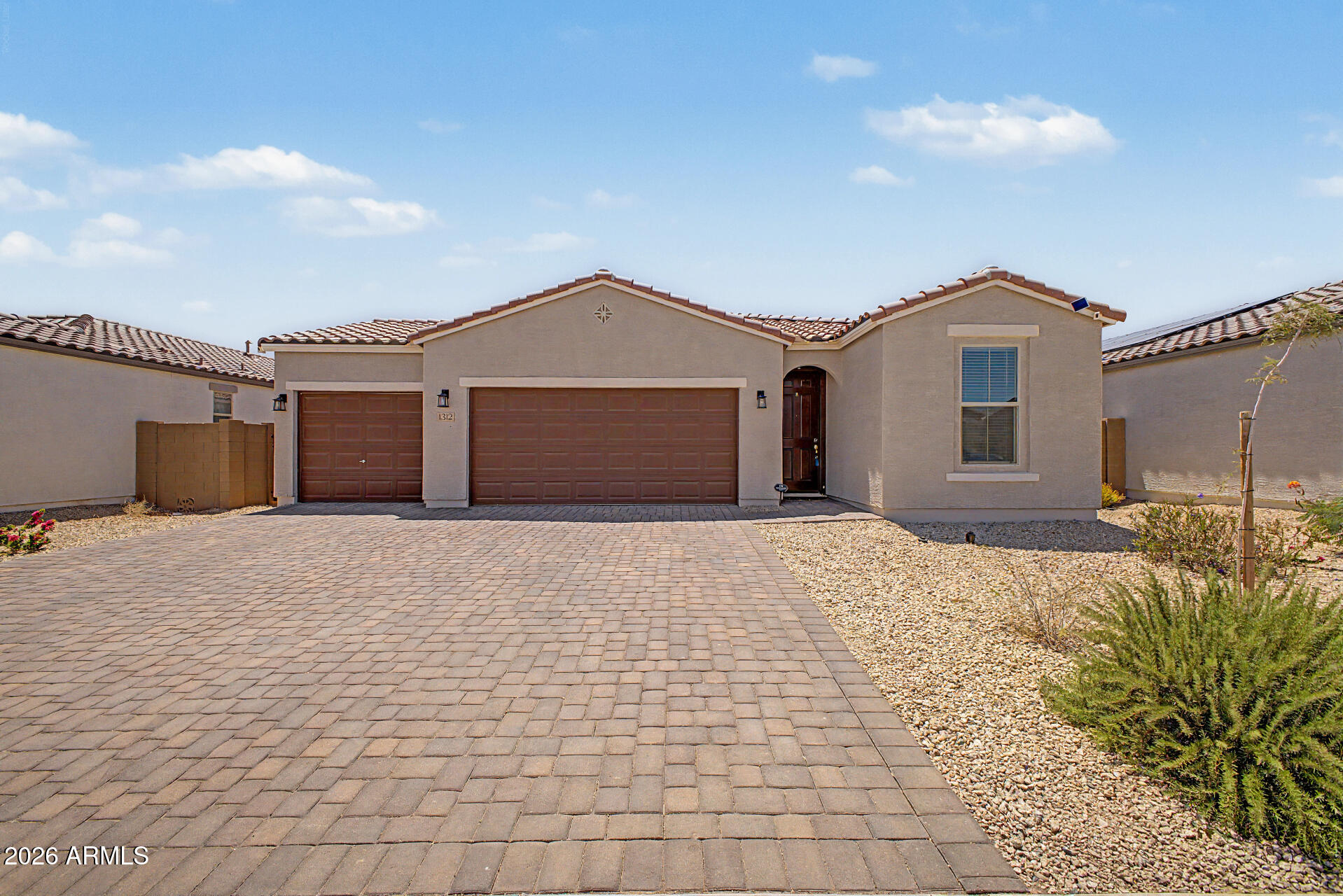 Discover the charm of this fantastic 5-bed, 2-bath home in Cross Creek Ranch! Starting with a low-care front yard, a 3-car garage, and an extended paver driveway. The inviting interior features tons of natural light, a neutral palette, tile flooring in common areas, and plush carpet in bedrooms. You'll love the spacious, seamlessly flowing open layout! The kitchen boasts SS appliances, a walk-in pantry, recessed & pendant lighting, wood cabinetry, and an island w/breakfast bar. Dedicated study nook with a built-in desk! The primary bedroom has a spotless bathroom with dual sinks and a walk-in closet. The secondary bedrooms provide versatility. Check out the backyard, offering a covered patio! With your creative ideas, you can make it a complete outdoor living space. Don't miss this beauty!