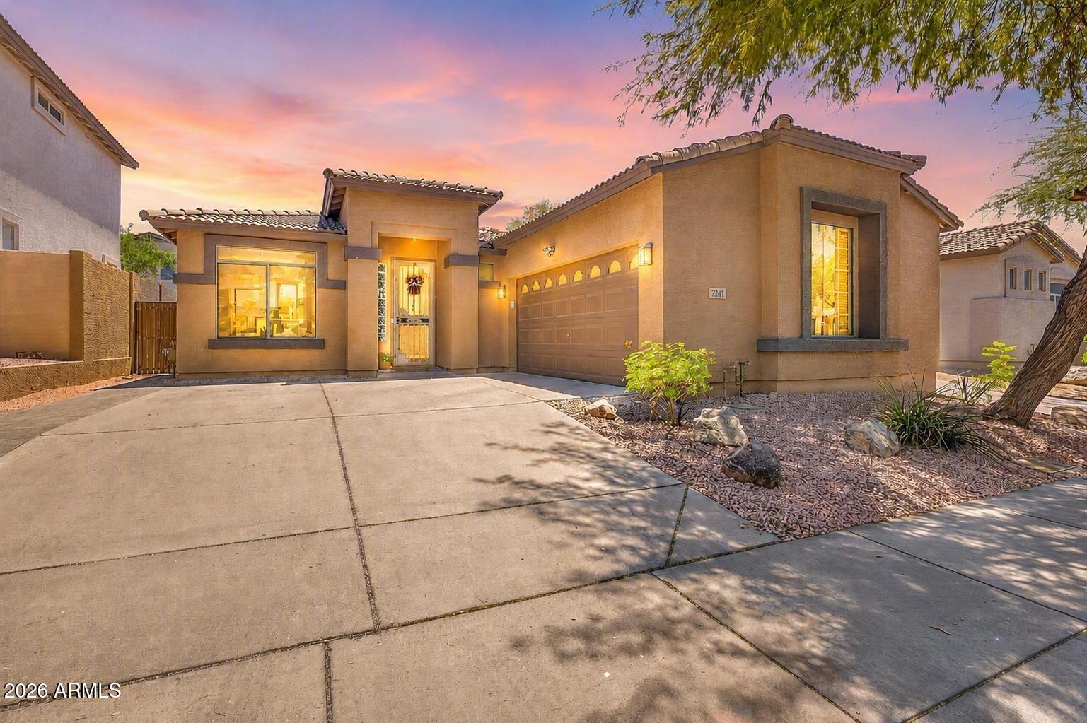 This Mesa home in Las Sendas blends easy everyday living with a community lifestyle that adds real value. Bright living, dining, and kitchen spaces connect naturally for quiet nights or casual gatherings, with granite countertops, stainless steel appliances, a gas range, island, pantry, and great cabinet space. The primary suite offers a bay window, spacious closet, and private bath with dual sinks. Out back, enjoy a covered patio, paver sitting area, artificial turf, and low-maintenance yard. Just a street over, this subdivision has its own pool and spa, plus Las Sendas amenities including clubhouse/event venue, two community pools, parks, playgrounds, splash pad, pickleball/tennis, golf, trails, events, on-site management, and security services.