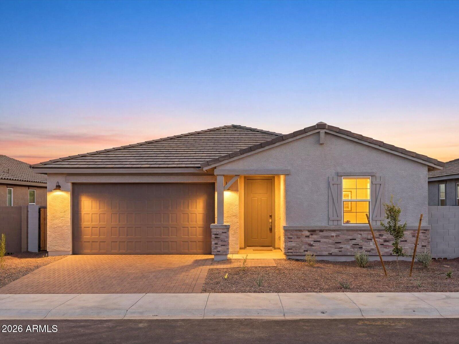 The Arlo boasts a thoughtfully designed single-story layout with 4 spacious bedrooms, 2.5 modern bathrooms. Its open floorplan seamlessly connects the living, dining, and kitchen areas--ideal for entertaining guests or enjoying everyday moments with family. Whether you're hosting a gathering or savoring a quiet evening in, The Arlo offers the perfect blend of style, space, and functionality. This home has Barnett maple slate cabinets, quartz kitchen countertops, tile backsplash, wood-look tile floor, and carpet in the bedrooms! INCLUDED-washer, dryer, window blinds, refrigerator and MORE! Each of our spray foam insulated homes are built with innovative, energy-efficient features designed to help you ENJOY more SAVINGS.