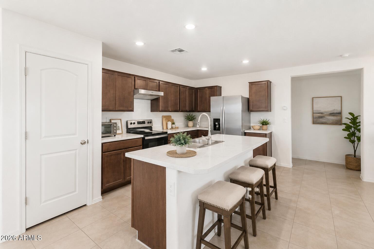 **Seller will contribute towards closing costs to help with rate with an accepted offer.*** Welcome to this
charming, newly built home nestled in a peaceful cul-de-sac in Coolidge. This inviting residence features three
spacious bedrooms and two modern bathrooms, perfect for comfortable living. Step outside to a beautifully
upgraded backyard, complete with lush turf, elegant pavers, and a lovely gazebo--ideal for relaxing evenings or
outdoor entertaining. The spacious rooms provide plenty of space for family and guests, and the convenient two
car garage offers ample storage. This home is move-in ready, located in a great neighborhood close to schools,
and shopping.