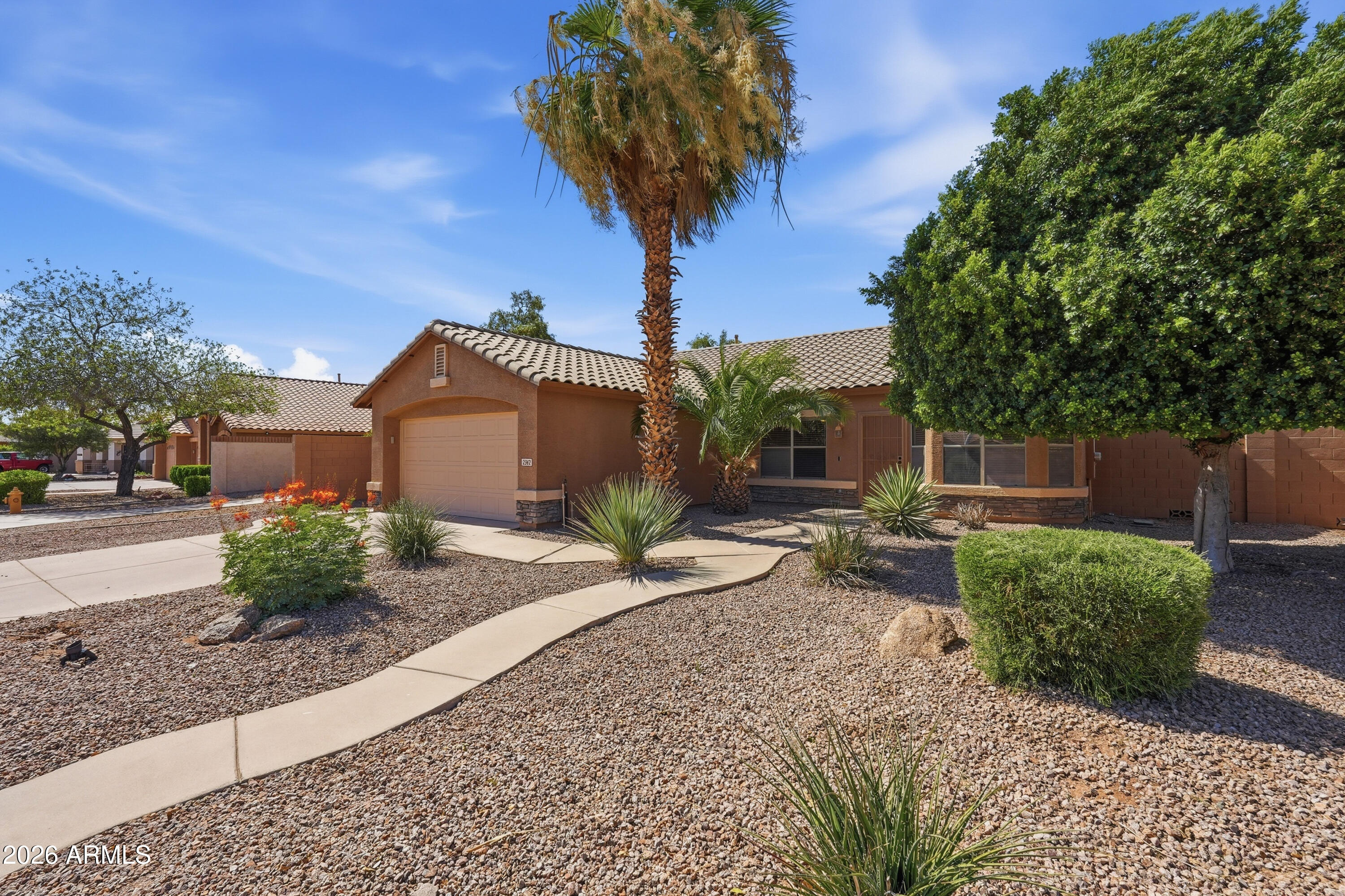 Welcome to this move-in ready 3 bedroom, 2 bathroom Chandler home with a versatile den and approximately 1,713 square feet of living space. Set kitty-corner to a large greenbelt, the property enjoys added privacy and effortless access to outdoor recreation. Inside, fresh paint and newer appliances create a bright, updated feel. The flexible den works well as a home office, media room, or potential 4th bedroom. The primary bedroom is generously sized, and two additional bedrooms offer ample closet space. Outside, the backyard features an in-ground pool, a large entertaining yard, and a covered patio, ideal for relaxing or hosting gatherings. All of this in a prime Chandler location close to freeways, shopping, dining, and entertainment.