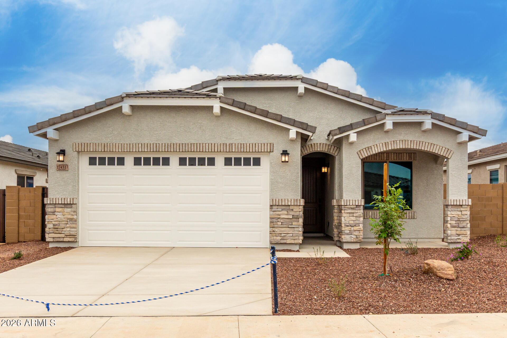 Single Story, 2-Car Garage, 4 BR, 3 Bath, 36'' Derby Birch Cotton White Cabinets, Soft Close Door and Drawers,  Simply Gray Quarts Countertops, Under Cabinet LED Kitchen Lighting, Glen Arbor Gray 6 x26 Wood Looking Tile, Carpet at Bedrooms Desert Flower, Faded Gray Interior Paint, SS Gas Range Double Oven Slide-In Appliance Package, Holiday Pkg, Laundry Room Cabinets with Sink, Soft Water Pre-Plumb, Gas Stub for future BBQ, Black Hardware, Subway White Kitchen backsplash,