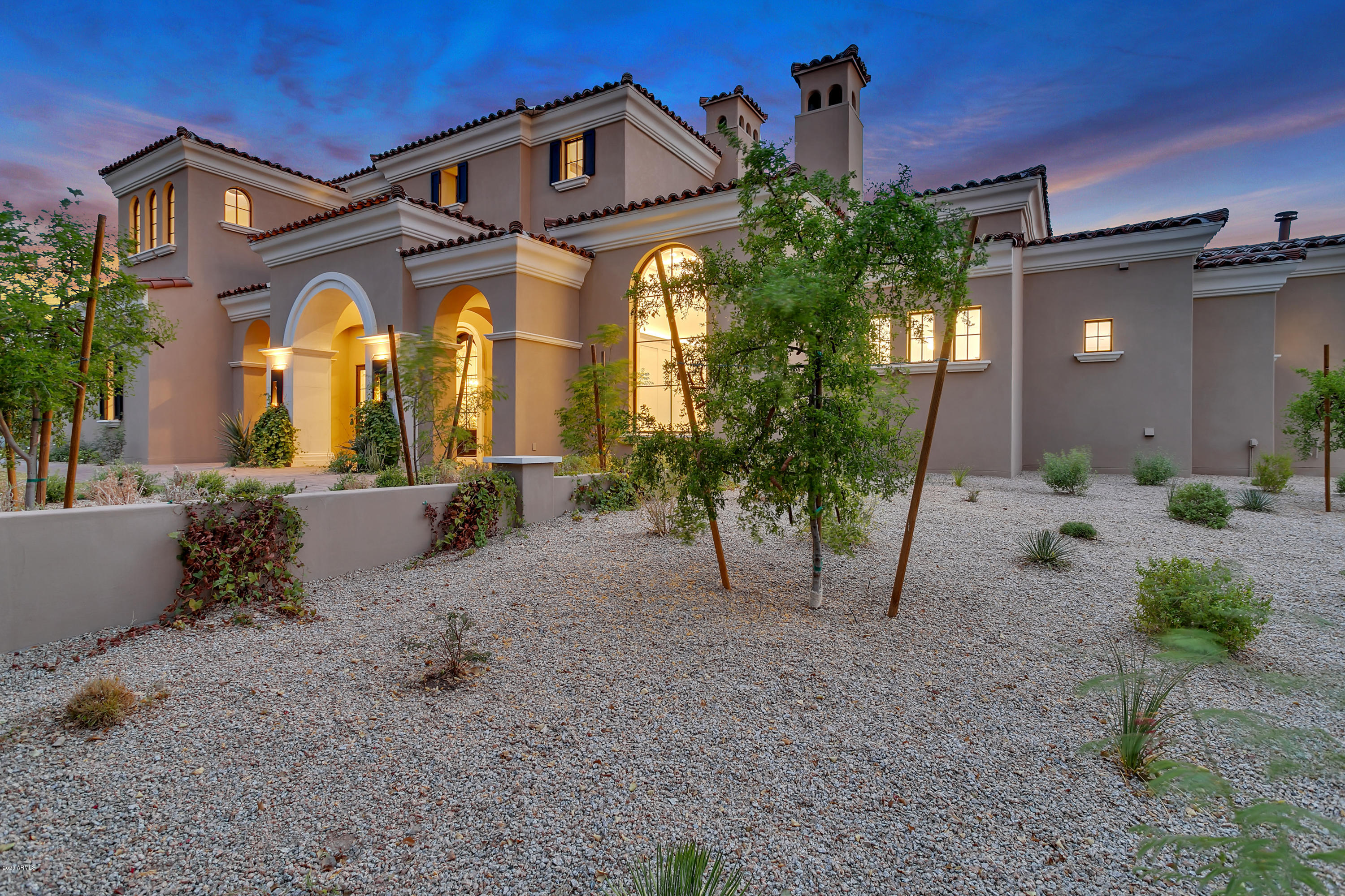 Construction Just Completed!! Brand New Spec home built on South facing rear solar orientated lot in the highly sought after guard gated community of Arcadia at Silverleaf in DC Ranch. Beautiful McDowell Mountain & City Light Views in a fabulous neighborhood. Impressive 24 ft ceilings as you enter. MAIN floor has 14 ft ceilings in kitchen/ family rm, den & Lavish Master Suite w/highly upgraded closet w/laundry. 4 laundries total. Elevator. Game/Media room, Den/Study with fireplace, guest casita, jaw dropping AZ outdoor living via inverted corner pocket sliders in FR & Breakfast Room & Pocket Doors in LR. 2 wet bars, one on each floor, covered deck w/an outdoor fireplace, complete w/a heated pool & spa! 5 fireplaces total. Set up for outdoor theater with 2 sided screen that can be seen from from pool or covered patio, Welcome to the Good Life in Silverleaf. Silverleaf Country Club membership optional.