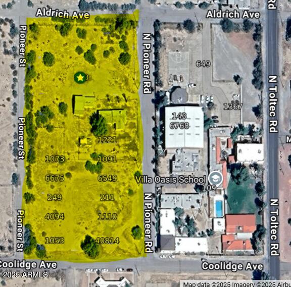 This Commercial property is zoned I1 through the City of Eloy. Multi use light industrial. Property is within 1/2 mile of I-10 and minutes from I-8. Existing structure on property. 3 Bedroom , 3 bath home. Partial fencing around property. Make this your home with lots of room to park all your trailers, rangers, boats etc. You can also make it a business venture and live on the property. Check with City of Eloy on Habitability, permits etc. Great location behind the Villa Oasis School. Home has seperate parcel. 12 Lots included in sale. Sold together