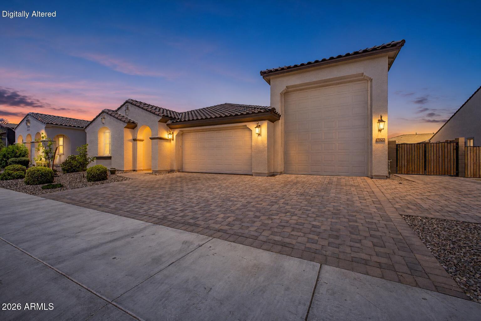 Located in the gated portion of Allen Ranches, where thoughtful design, everyday comfort & hard-to-find garage space come together. This single-level floor plan offers 4 bedrooms, 3 bathrooms, shutters, an open great room, dedicated dining are & a well-appointed kitchen w/ a large island & walk-in pantry. The split primary suite provides privacy w/ a two walk-in closets, double vanity, while secondary bedrooms offer flexibility for guests, office or hobbies. The standout feature is the impressive RV garage, perfect for vehicles, toys, storage, workshop space or a home gym. Enjoy the extended patio w/pavers, covered outdoor living area plus community amenities including a pool, playground, basketball court & convenient access to Loop 303.