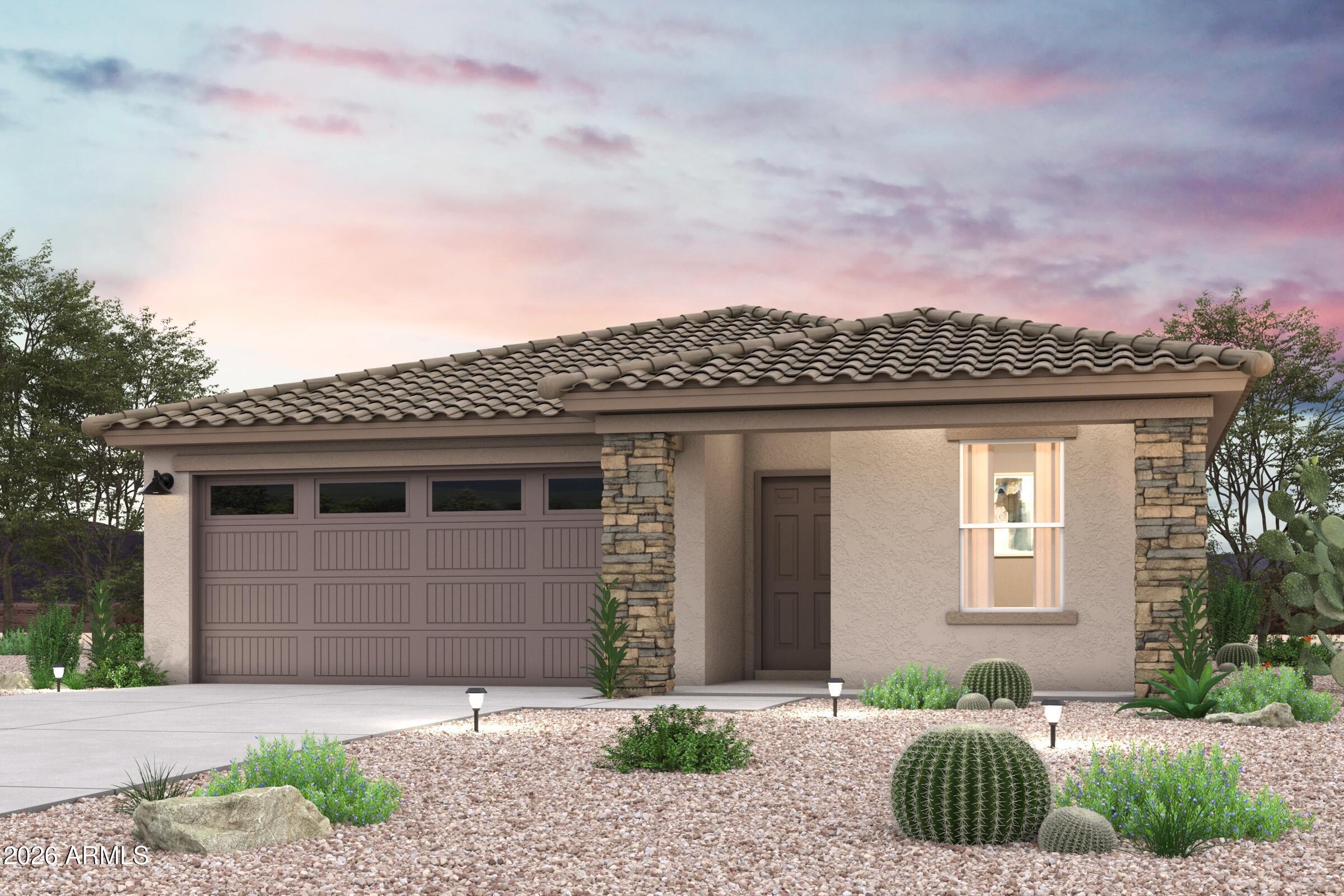 Step into your new home located in the highly sought-after Mayfield. Step into the Gilbert Plan, a stunning new residence offering modern elegance and versatility. This beautiful home features stunning kitchen cabinetry, quartz countertops, and stainless steel appliances, including a smooth-top range, built-in microwave, and dishwasher. Unwind in the spacious primary suite with dual vanity sinks, a walk-in closet, and two additional bedrooms and another full bath. Energy-efficient features like Low E insulated dual pane windows and a one-year limited home warranty ensure peace of mind.  In addition, this home offers a  Covered patio, and  2-car garage. Make this beautiful home yours!
