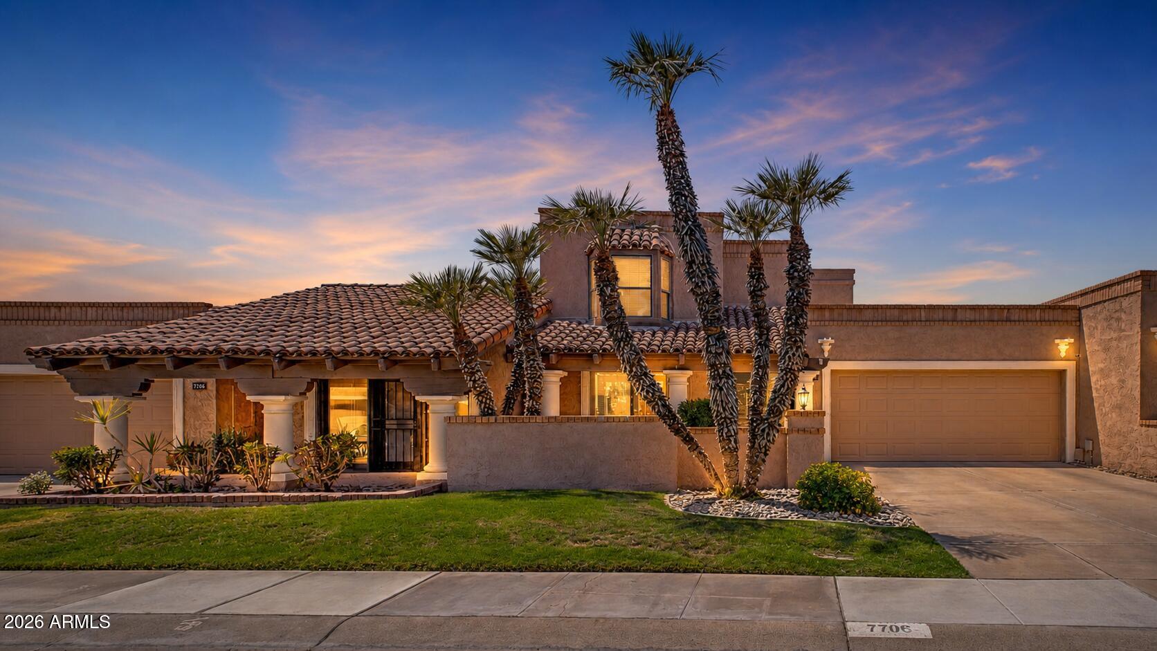 A rare find in one of Scottsdale's most coveted enclaves. Tucked within McCormick Ranch's iconic Santa Fe community - celebrated for its striking Southwestern architecture - this 2,046 sq. ft. town home is a rarely available gem, thoughtfully updated and ready to impress. 2 bedrooms PLUS a versatile Den easily flexes into a 3rd bedroom. Some of the many updates include the kitchen and baths, a custom stairwell, open-concept living (no sunken living room), patio slider, garage door & opener, newer AC, and stainless appliances. Residents enjoy the resort-style, lock-and-leave lifestyle with beautifully maintained grounds, multiple pools, & private access to miles of scenic greenbelt walking and biking trails that connect to some of Scottsdale's best dining, shopping, golf and entertainment. All set along the storied McCormick Ranch Golf Course beneath a canopy of mature trees. Homes here are tightly held for a reason--but there's one feature that residents quietly treasure and newcomers rarely discover until they experience it for themselves. Come see why this special community has earned such a loyal following and why this is an opportunity you won't want to miss.