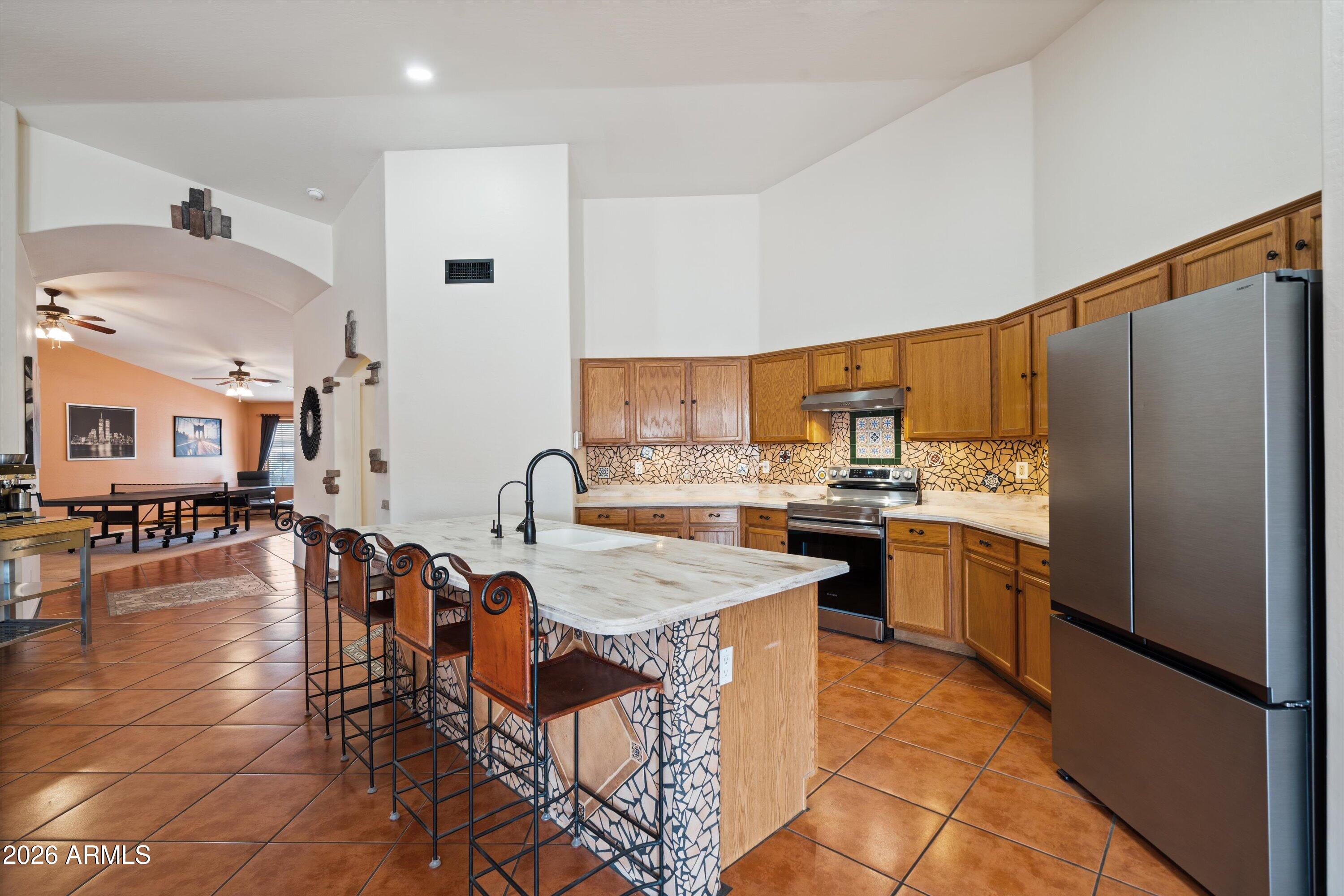 Located in the desirable Copper Vista community of Casa Grande, this beautifully maintained single-level home offers the spacious layout and Arizona lifestyle buyers are searching for. Vaulted ceilings create an open, inviting feel throughout the main living areas. The backyard features a private PebbleTec pool, RV/double gate access, and plenty of room to relax or entertain. Recent improvements include a new AC unit, kitchen appliances, attic insulation, garage door opener, reverse osmosis system, upgraded cartridge-style pool filtration system, and updated irrigation. Conveniently located near shopping, dining, parks, schools, and quick access to I-10.