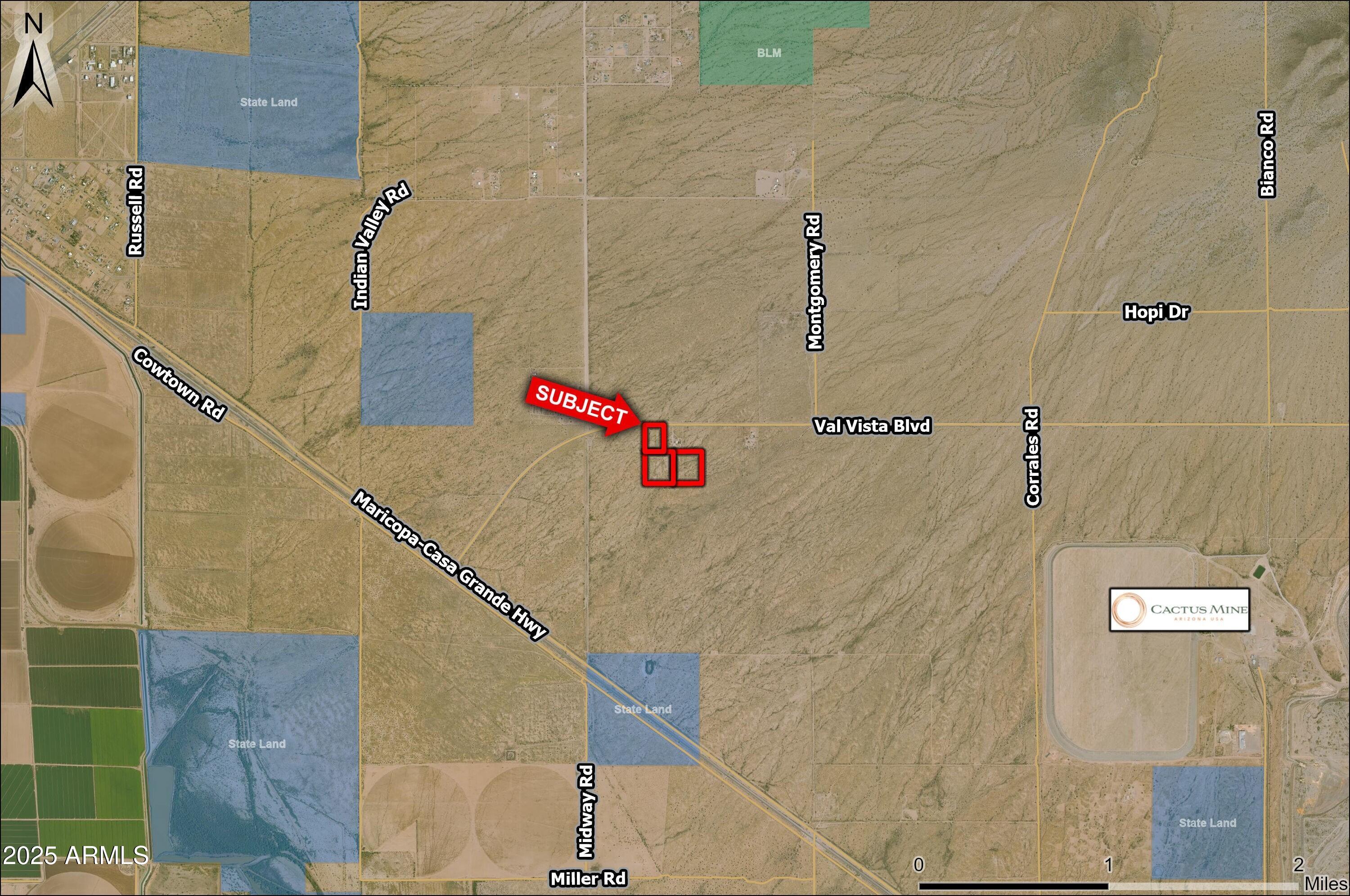 Properties are located along the south side of Val Vista.  Property is surrounded on 3 sides by the Arizona Sonoran Cooper Company, doubtful to have any near-term development on this land.  Power is along Val Vista Road and is served by APS.  Submit all offers.