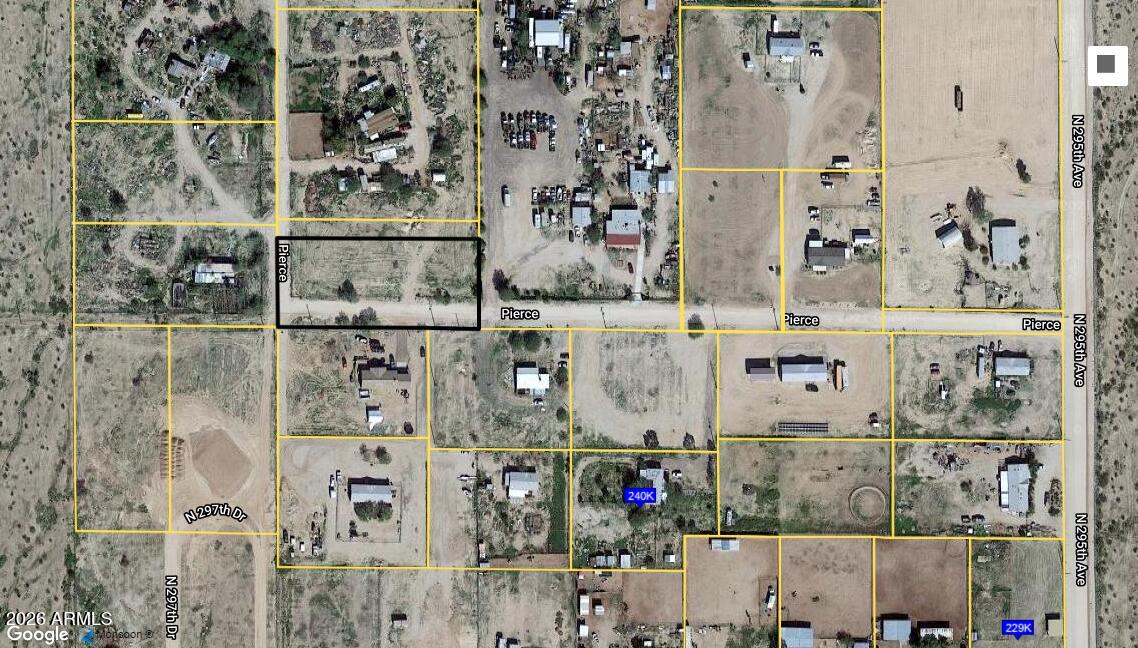Bring your RV and move in to this great lot in the rapidly growing town of Buckeye! This corner lot has plenty of space for horses, toys and RV parking. It is outside of any flood zone, North-South exposure. and no HOA. Property is close to the I-10 freeway, yet rural and quiet. Great long term potential as an investment as well!