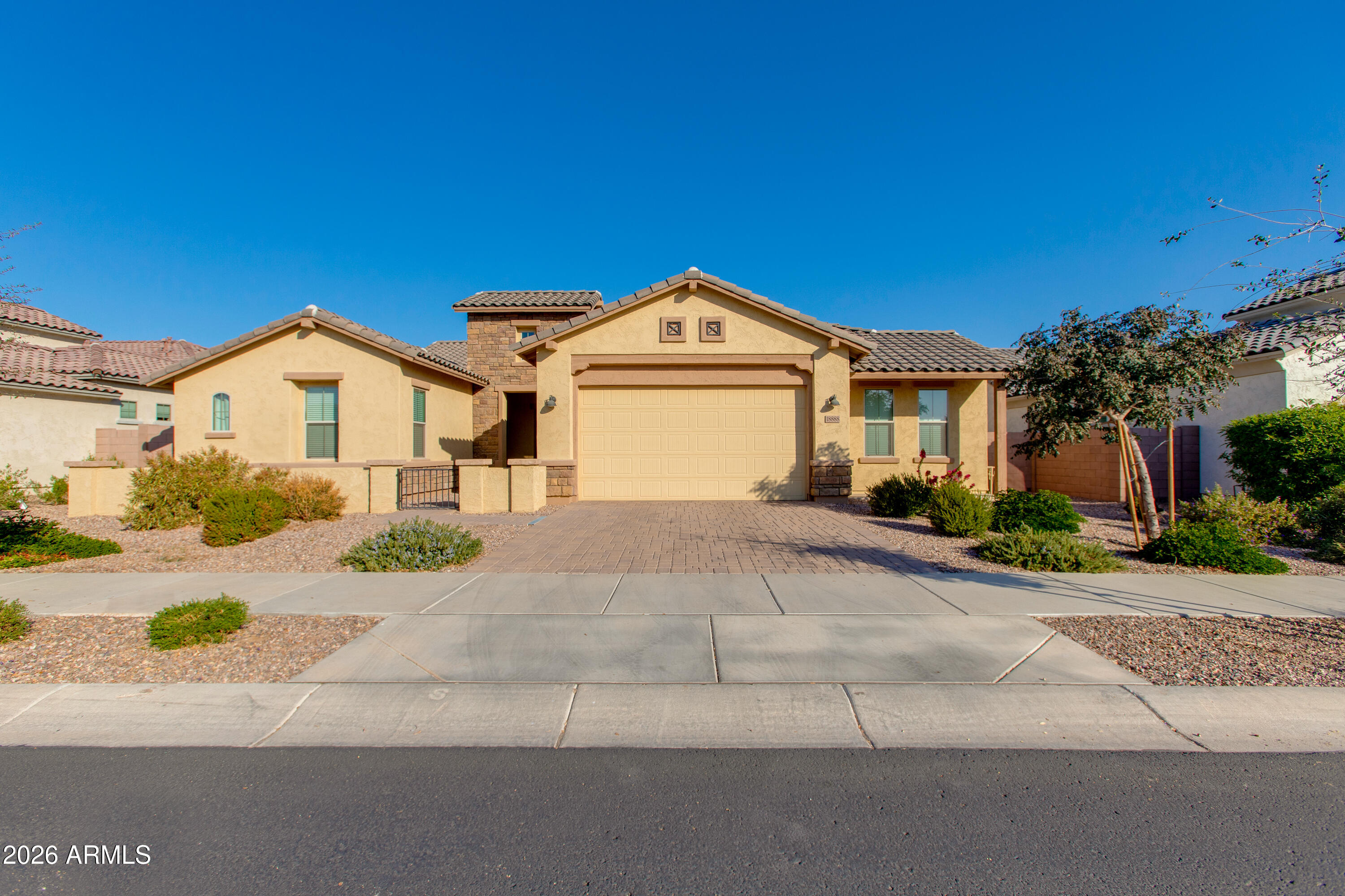 Stunning 4 bed, 3.5 bath home in the sought-after lake community of Legado! This spacious home features an open floor plan with a bright and modern kitchen, complete with white cabinets, stainless steel appliances, and a gas cooktop--perfect for cooking and entertaining. The primary suite offers a relaxing retreat with a soaking tub, walk-in shower, and spacious layout. Enjoy peaceful, unobstructed views with no neighbors behind. Whether you're relaxing indoors or enjoying the view outside, this home offers comfort, style, and privacy.