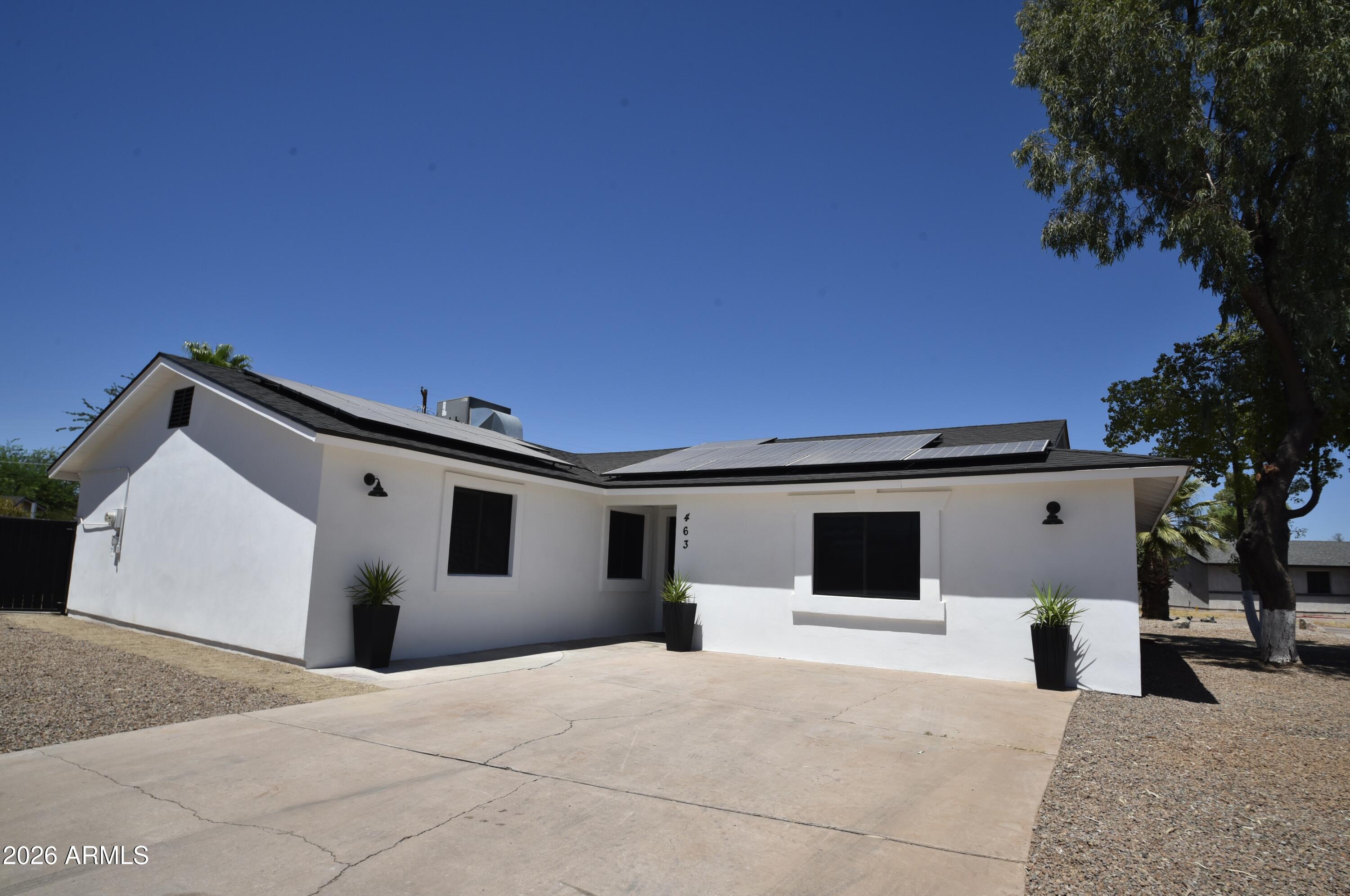 Fully Remodeled, Move-In-Ready home with NO HOA and Paid-Off Solar for lower utility costs. Located on a cul-de-sac lot, this spacious home offers a flexible 5-bedroom layout plus bonus room ideal for office, gym, or play space.
Taken down to the studs, this home features extensive upgrades including new roof, plumbing, flooring, cabinetry, bathrooms, water heater, interior doors, paint, gates and more. HVAC 2017. Open-concept chef's kitchen with quartz counters, all-new appliances, recessed lighting, and large island with breakfast bar seating. Low-maintenance backyard with RV gate and rear alley gate access for added convenience. Prime location near Reed Park and minutes from Downtown Gilbert and Mesa dining, shopping, and entertainment. With quality finishes and extensive upgrades throughout, this home offers a truly move-in-ready experience. Step outside to a spacious backyard designed for easy maintenance and year-round enjoyment, with plenty of room to relax, play, or entertain.