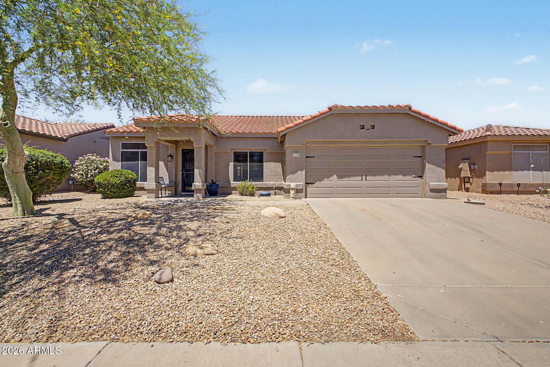 Welcome to 15316 W. Via Manana, a meticulously maintained 2 bedroom 2 bathroom residence with 1,254 sq. feet of living space in the highly desirable 55+ Sun City West Community.  This single-level, move-in ready property, is packed with thoughtful upgrades. The kitchen features stainless steel appliances, granite countertops, and plenty of cabinet space. This home also features plantation shutters on all windows, large AZ screened room, and a block wall fence. AC and furnace were replaced in 2024. Conveniently located near golf, shopping, dining, and medical services. This property offers the perfect blend of comfort, community, and convenience.