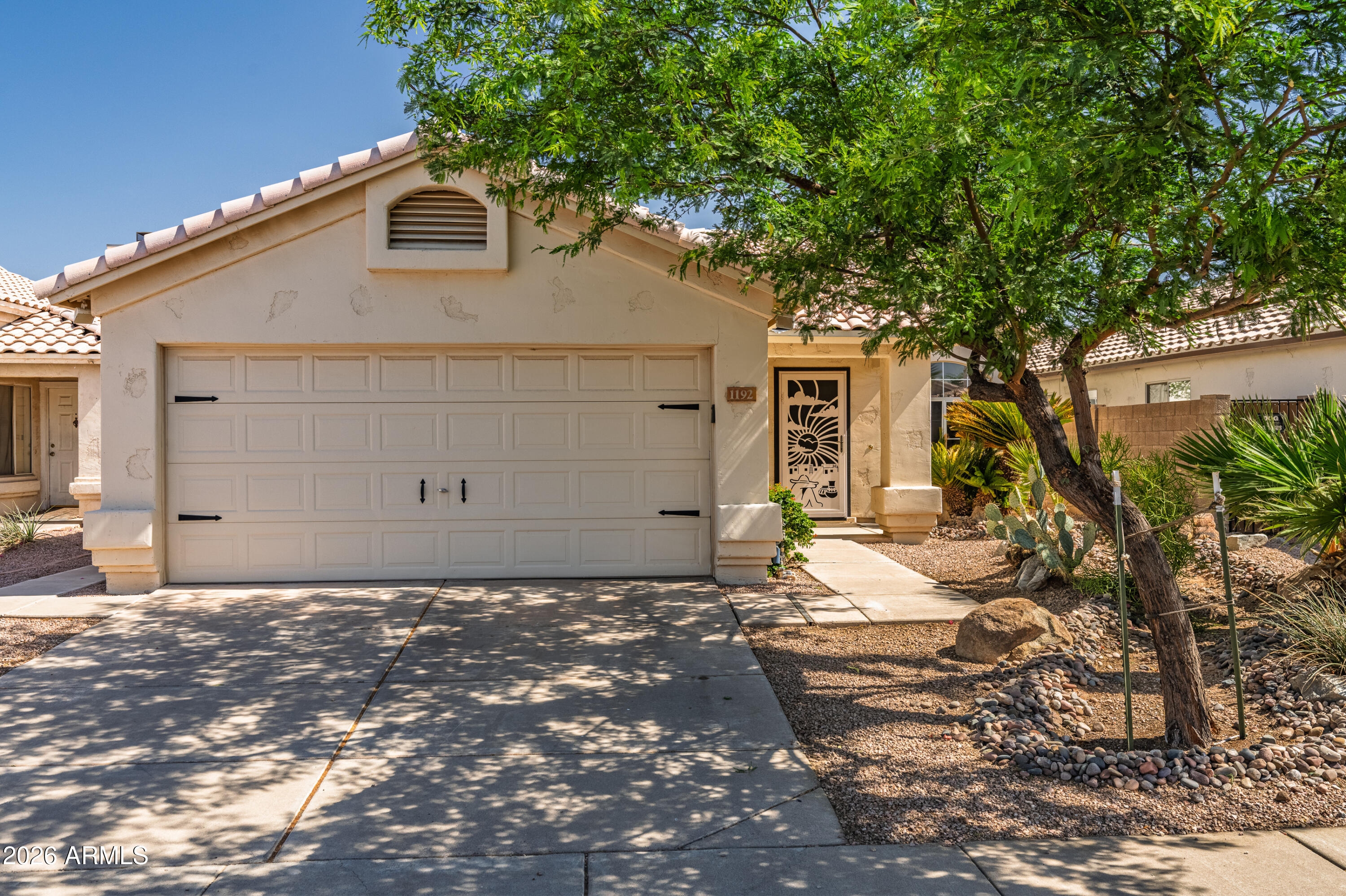 Pride of ownership shines throughout this beautifully maintained Chandler home, lovingly cared for by the same owner since 2001. Thoughtful upgrades and major improvements provide both style and peace of mind, including a new roof in 2020 with a transferable warranty and a 2024 A/C system complete with a transferable 10-year parts and labor warranty. Washer and dryer are also under warranty until 2029. Inside, you'll find a clean, modern feel with tile flooring throughout, updated bathrooms and countertops, and all new or newer appliances. Every improvement has been intentionally chosen to create a home that is comfortable, functional, and truly move-in ready. Located in the heart of Chandler, near downtown with convenient access to 101 & 202 loops for easy commute throughout the Valley.