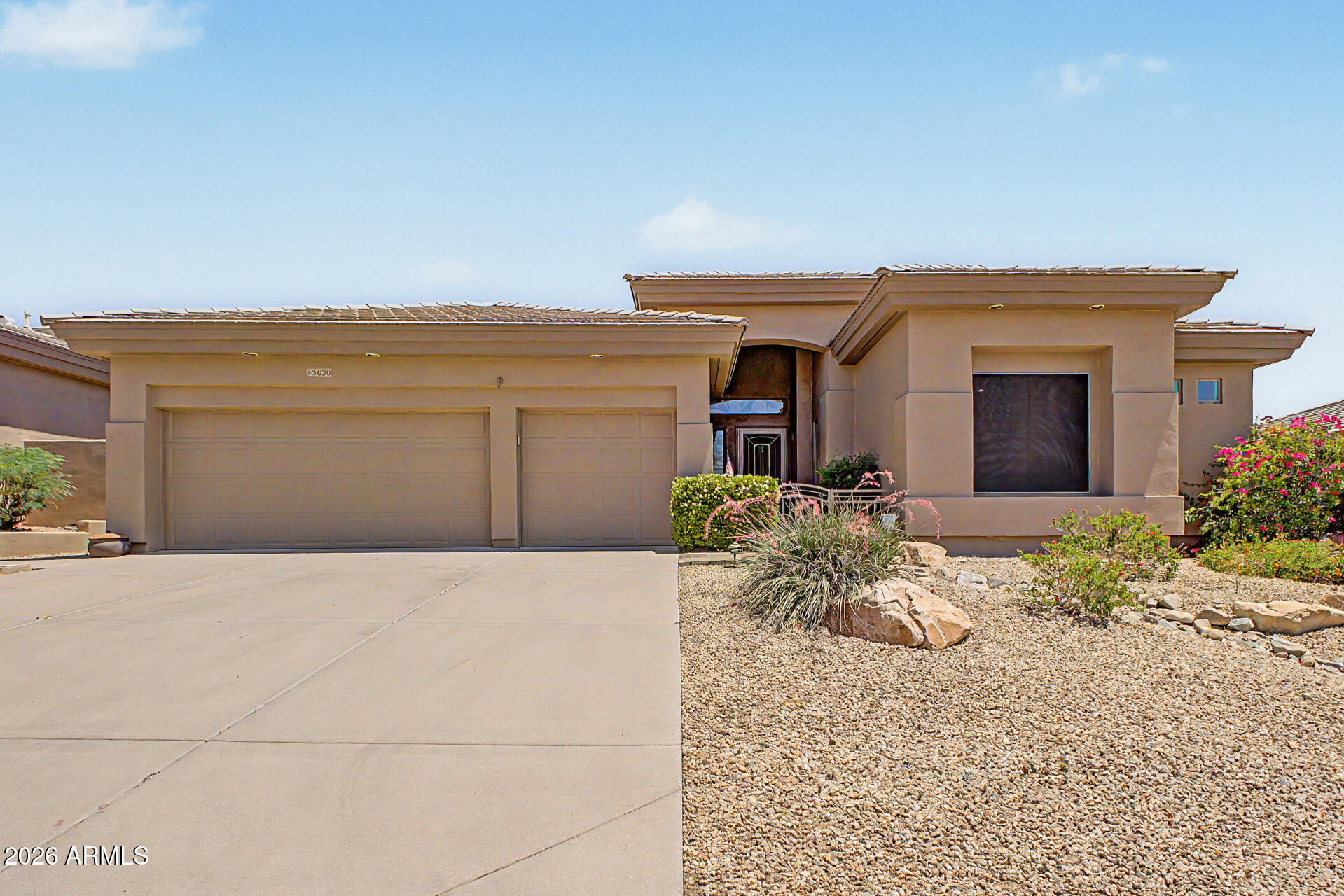 Nestled on a desirable golf course lot with sweeping mountain views, this Fountain Hills home captures the beauty and lifestyle that make Arizona living so special. Whether you're seeking a move-in-ready residence or a property with the opportunity to update and personalize, this home delivers. The spacious floor plan features smart thermostats, a security system, all appliances included, and a rare 3-car garage. Major improvements include two Trane A/C units (2014), a full roof replacement (2013) with partial replacement completed in 2023, and a water heater replaced in 2020. Relax in the above-ground spa or enjoy the backyard overlooking the golf course, mountains, and desert landscape. Conveniently located near golf, hiking trails, dining, shopping, and year-round events & attractions.