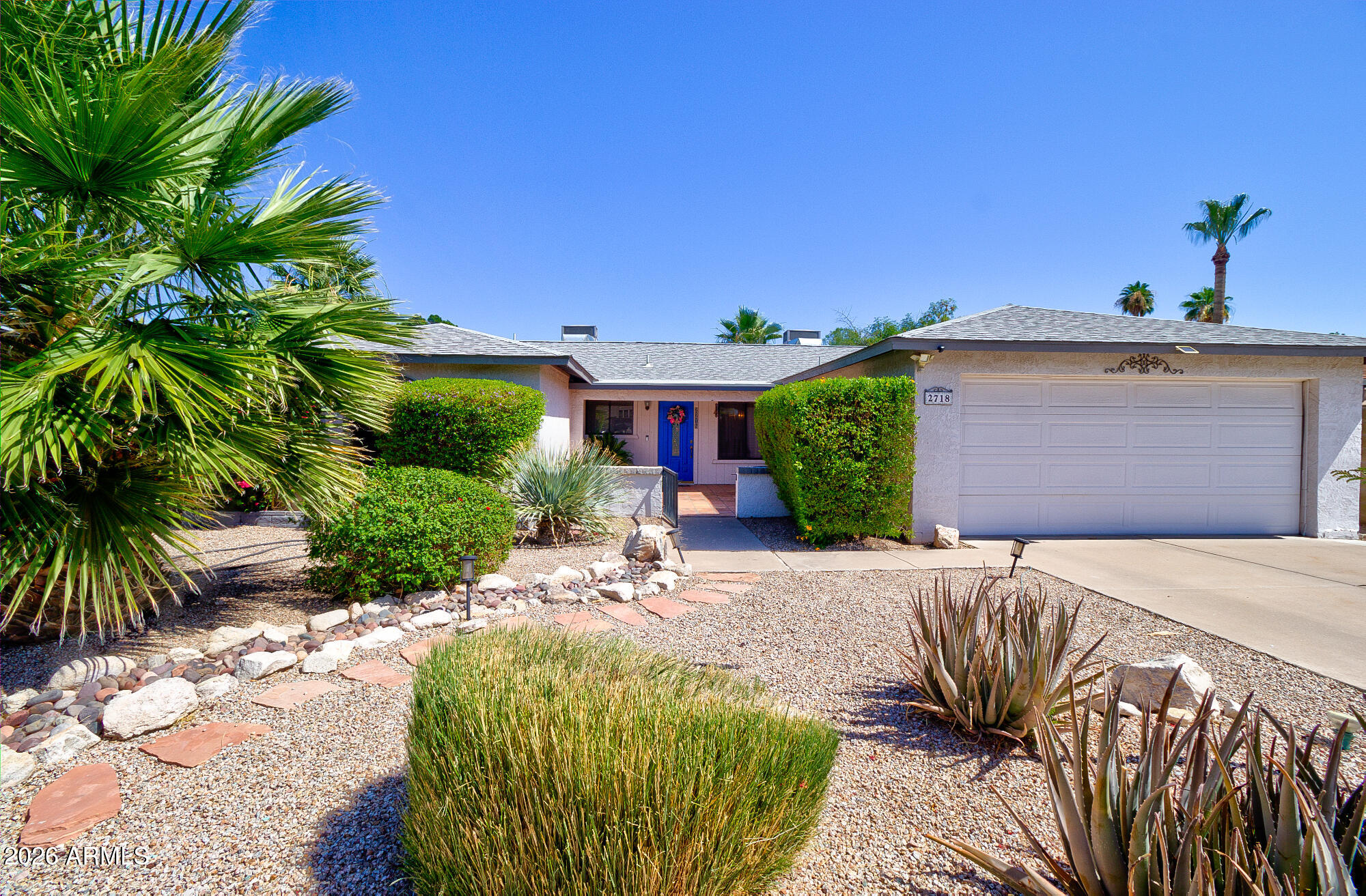 Beautifully updated 4-bedroom, 2-bath home tucked away on a quiet cul-de-sac in the desirable Dobson Ranch community. This move-in ready home features a remodeled kitchen with white shaker cabinets, quartz countertops, subway tile backsplash, stainless steel appliances, & a large breakfast bar. Spacious living areas offer vaulted ceilings, abundant natural light, & elegant travertine tile flooring. The primary bedroom suite includes backyard access & an updated bathroom with a tiled shower. Step outside to your private backyard oasis featuring a sparkling pool, covered patio, mature landscaping, & storage shed. Enjoy Dobson Ranch amenities including lakes, walking paths, parks, pools, tennis, pickleball, & recreation centers, all conveniently located near shopping, dining, & freeway access Kitchen pantry plus large storage room and indoor laundry.
