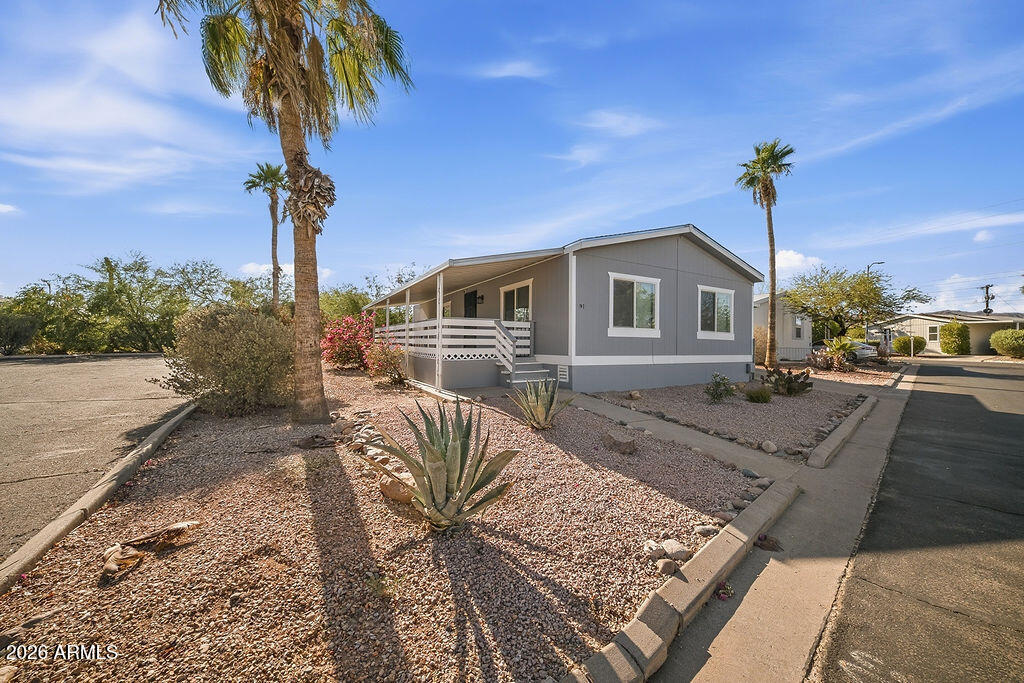 Welcome home to this beautifully remodeled residence located in the desirable Buena Vista Mobile Home Park in Buckeye, Arizona. Nestled within a peaceful gated community surrounded by beautiful Arizona desert scenery, this home offers the perfect combination of comfort, style, and convenience. Whether you enjoy relaxing poolside, staying active, connecting with neighbors, or spending time outdoors, there is something for everyone to enjoy. Conveniently located less than an hour from the Phoenix metropolitan area, this community provides a tranquil setting while remaining close to shopping, dining, and everyday conveniences. Experience the lifestyle that makes Buena Vista such a wonderful place to call home.