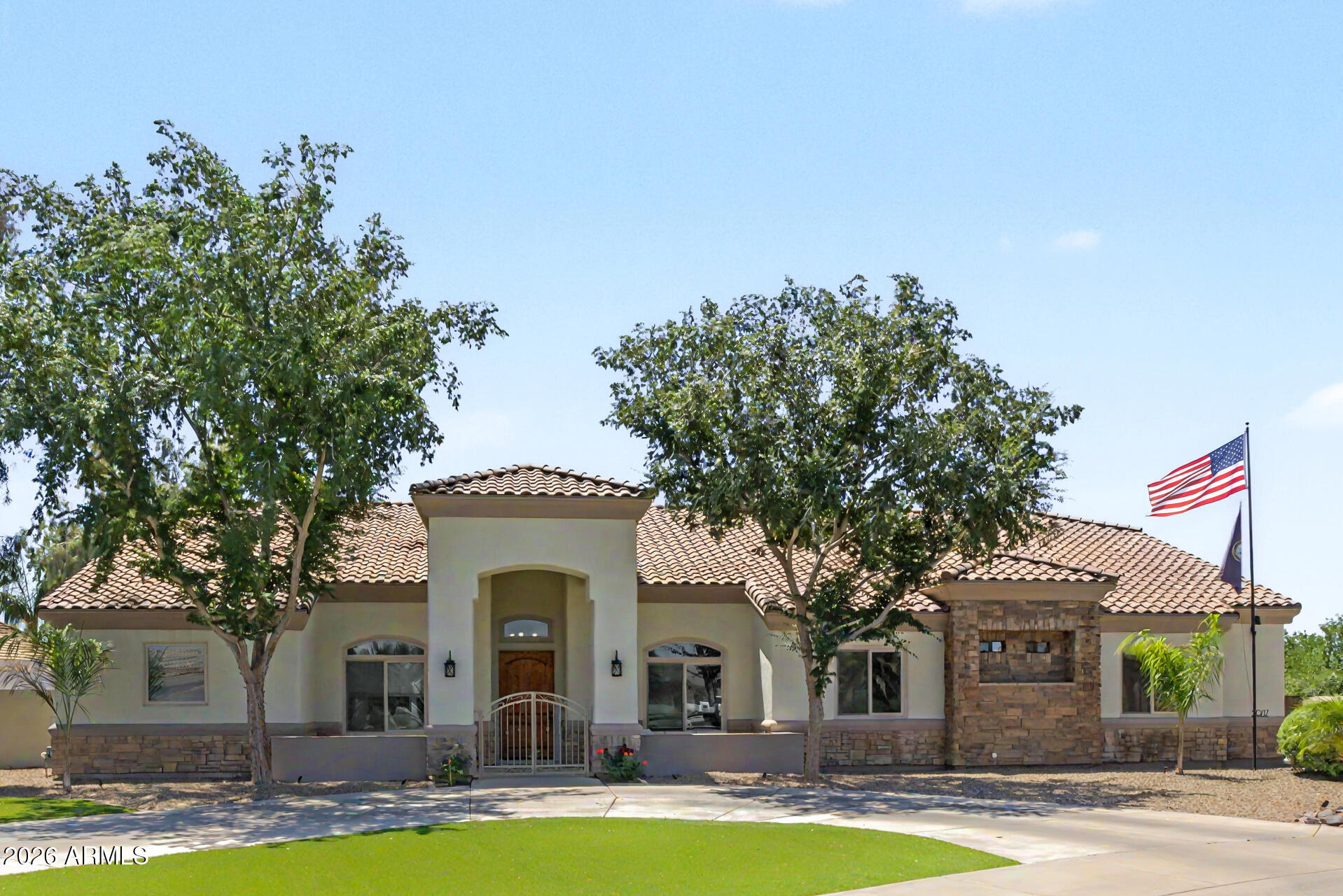 LUXURY RESORT LIVING AT ITS BEST!! Welcome to one of those rare Queen Creek properties that feels not only like home, but also your own private resort with over 3,700sf of total living space, set on a 19,000sf lot in the sought after Terraranch area. This beautifully updated 4-bedroom, 3-bathroom main home offers 2,880sf of refined living, plus a separate 900sf casita with 2 bedrooms, 2 bathrooms, and a full kitchen completed two years ago.

Inside the main home, the kitchen has been completely remodeled and modernized, creating a polished centerpiece for everyday living and effortless entertaining. New windows throughout the main home bring in natural light while adding comfort and efficiency. The layout offers generous living spaces, a 3-car garage, and the kind of flexibility that.. of flexibility that makes the property stand out for guests, extended stays, private work space, hobbies, or separate retreat living.

Outside is where this home truly becomes unforgettable. The backyard was designed to be lived in, shared, and enjoyed in every season. A custom outdoor BBQ area features a built-in grill and smoker, a separate brick pizza oven, and a gas fire pit that creates the perfect gathering point after sunset. The extended patio with commercial-grade misting adds comfort for outdoor dining and lounging, while the pool, above-ground spa, artificial turf, and private pickleball court turn the yard into a full recreation and relaxation destination.

Permanent programmable eave lighting adds year-round ambiance for evenings, celebrations, and curb appeal without the hassle. With nearly half an acre, a detached casita, resort-style outdoor amenities, and a prime Queen Creek setting near local parks, trails, shopping, dining, Schnepf Farms, and the San Tan Mountains, this is more than a home. It is a lifestyle property built for Arizona living at its best.