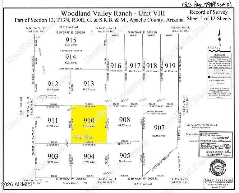 WOODLAND VALLEY RANCH UNIT 8 - Land