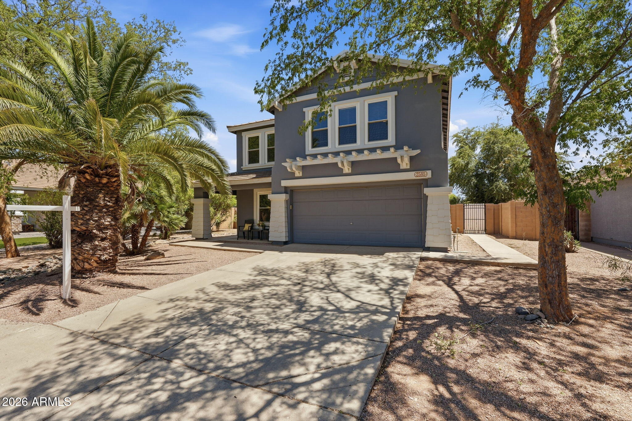 Location, lifestyle, and upgrades--this Gilbert gem has it all! Nestled in the desirable Crossings at Crossroads, this light and bright 4-bedroom, 2.5-bath home offers room for everyone with an oversized loft perfect for a game room, home office, or second living area. Fresh interior paint, energy-efficient windows, ceiling fans throughout, OWNED solar, and a new 5-ton HVAC system provide comfort and savings. The well-appointed kitchen features abundant cabinetry, generous counter space, a walk-in pantry, and breakfast bar. Enjoy low maintenance, hard flooring throughout. Step outside to your private backyard oasis with a sparkling pool featuring a rock waterfall, covered patio, pergola, and plenty of space to relax or entertain.